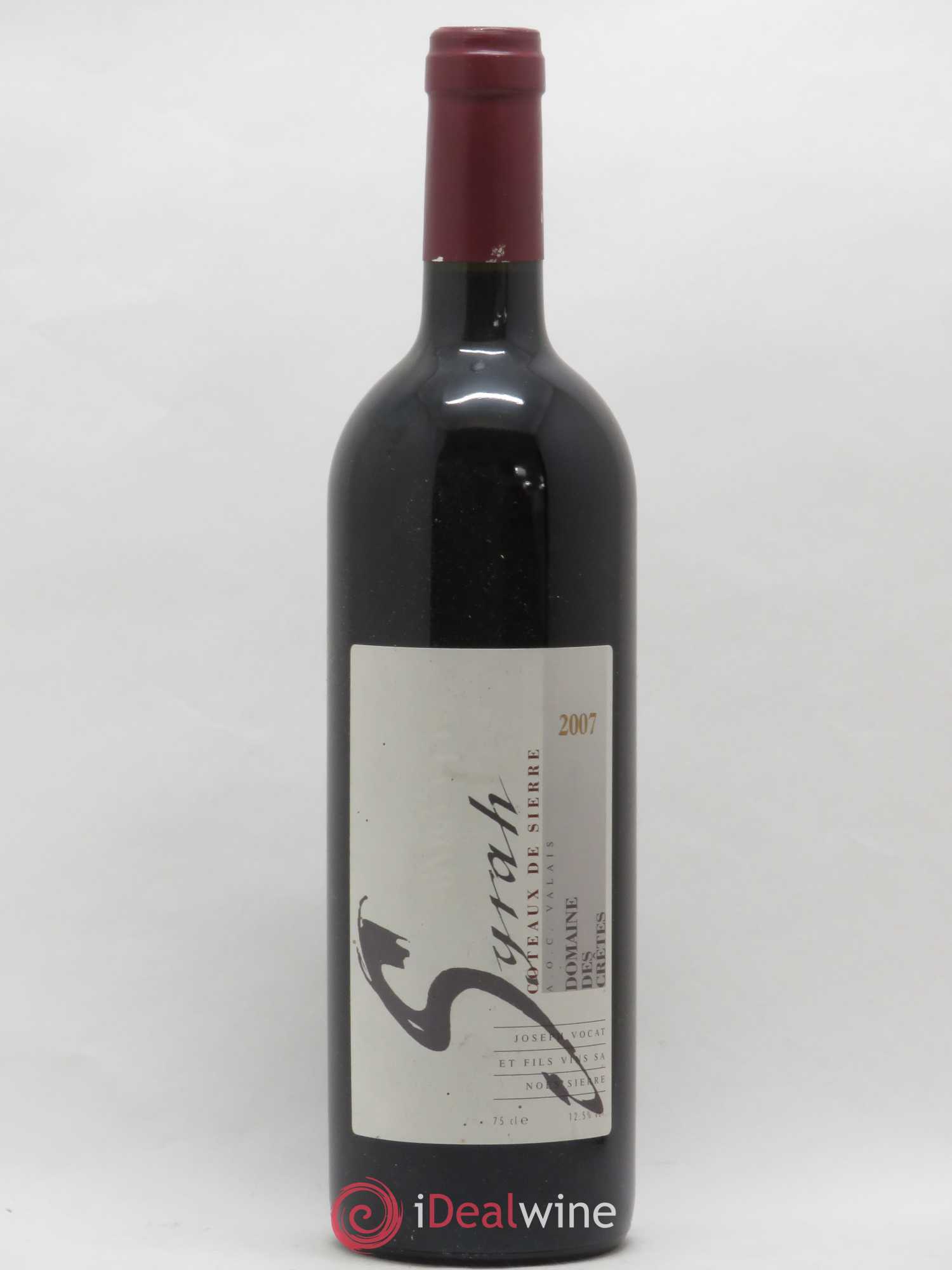 Valais Côteaux de Sierre Syrah Joseph Vocat Domaine des Crêtes (sans prix de réserve) 2007 - Posten von 1 Flasche - 0