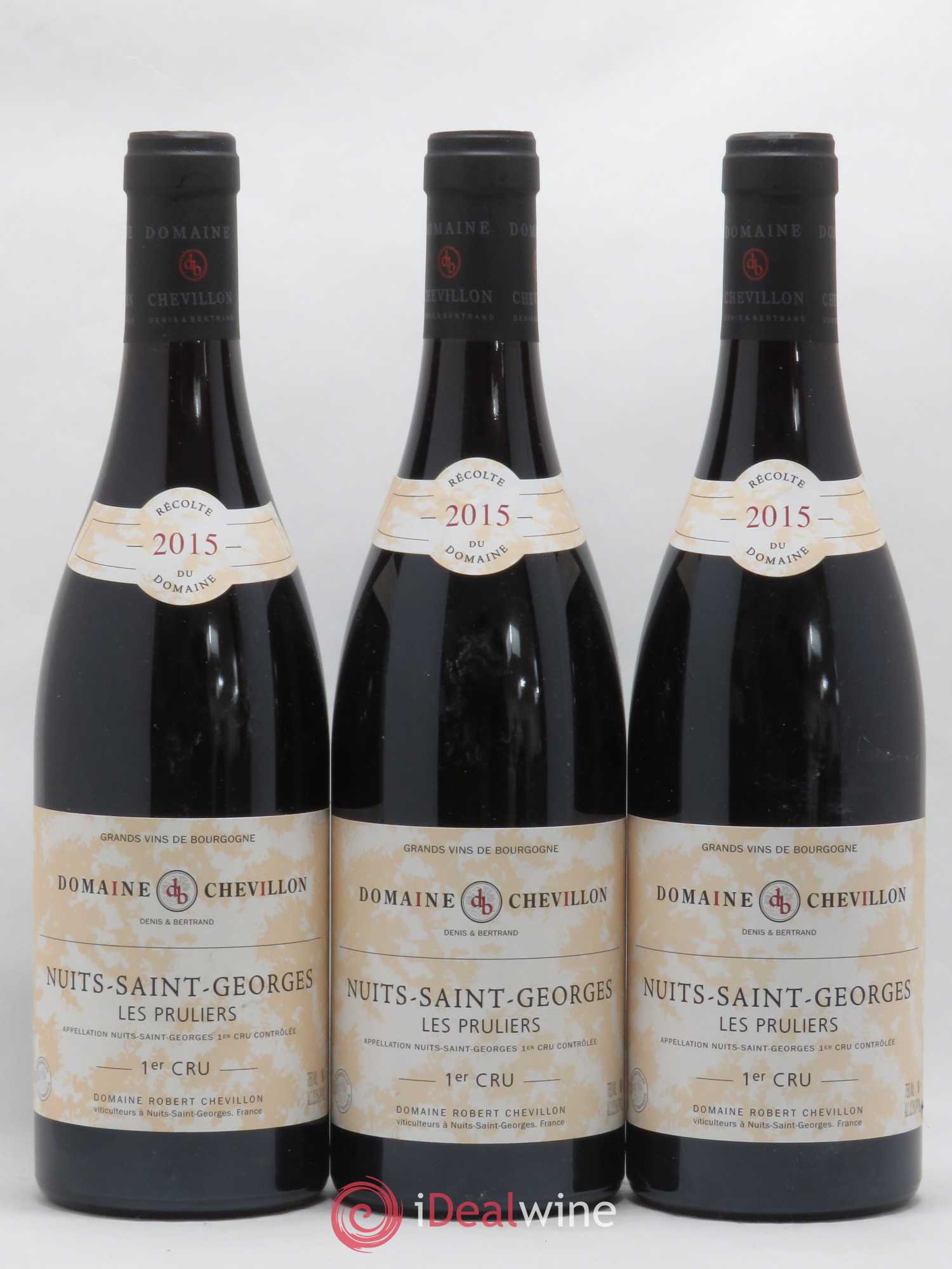 Nuits-Saint-Georges 1er Cru Les Pruliers Robert Chevillon 2015 - Lot de 3 bouteilles - 0