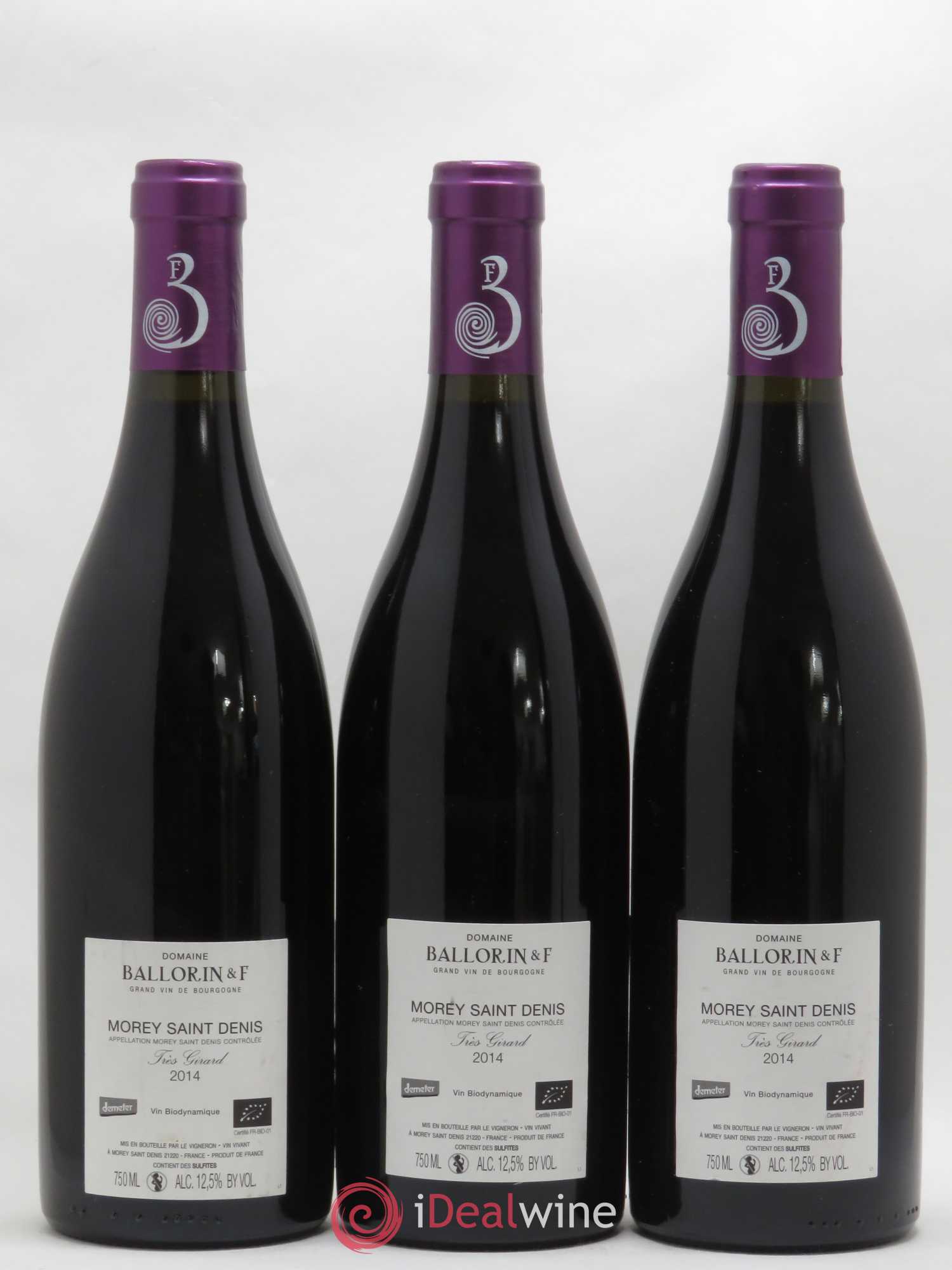 Morey-Saint-Denis Ballorin Très Girard 2014 - Posten von 3 Flaschen - 1