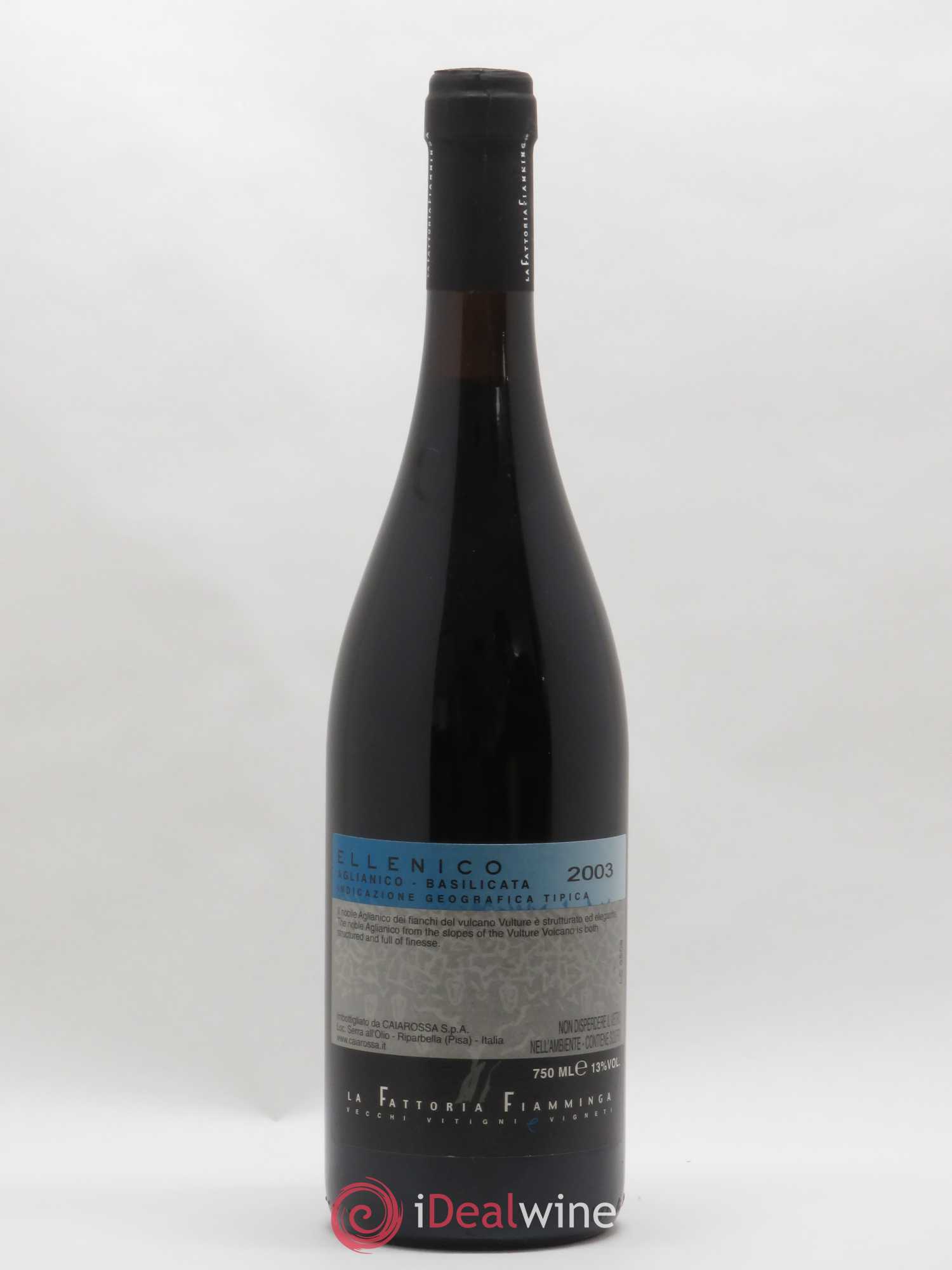 Italie IGT Aglianico Basilicata Ellenico Fattoria Fiamminga 2003 - Posten von 1 Flasche - 1