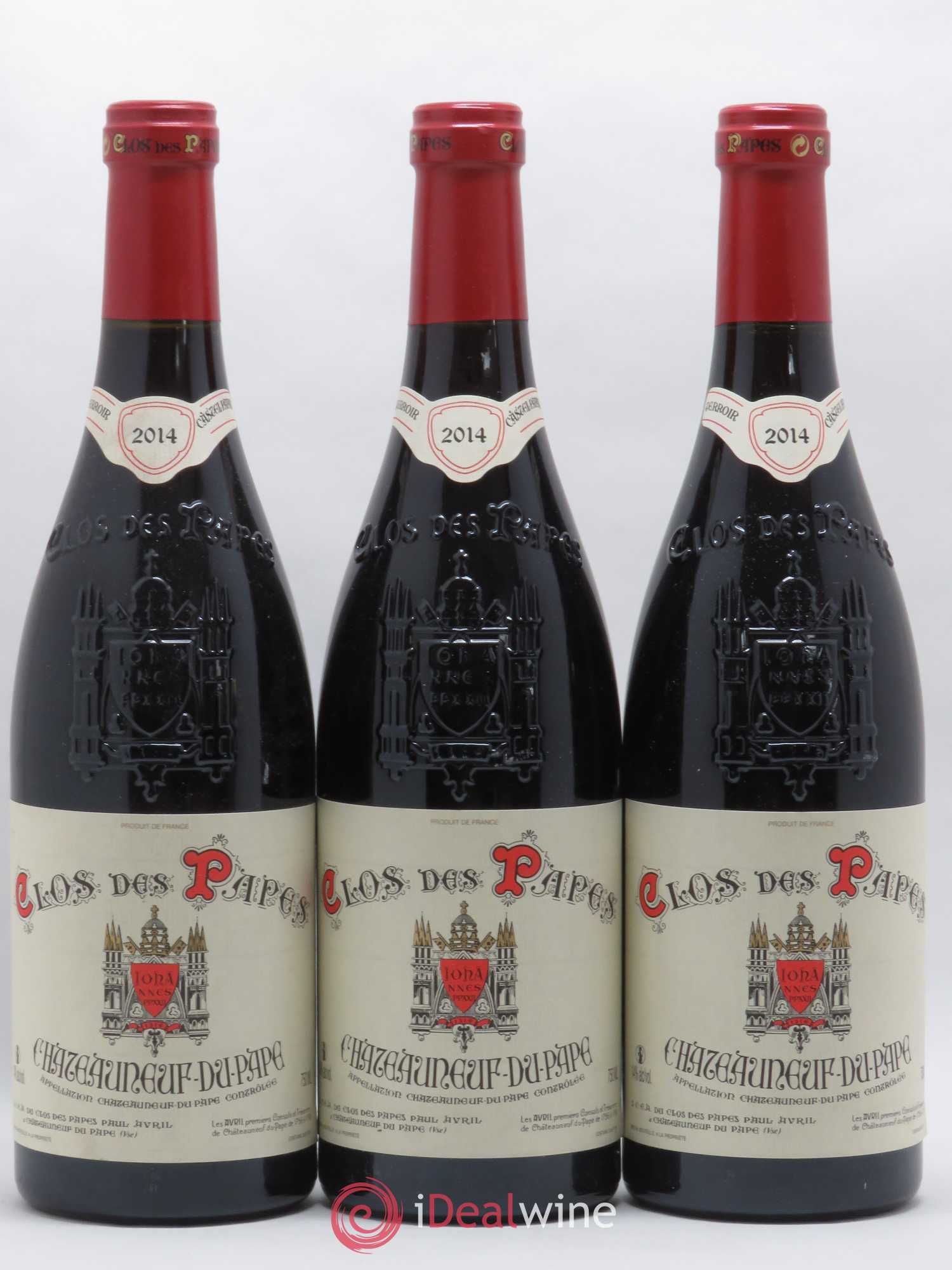 Châteauneuf-du-Pape Clos des Papes - Paul Avril 2014 - Lot de 3 bouteilles - 0