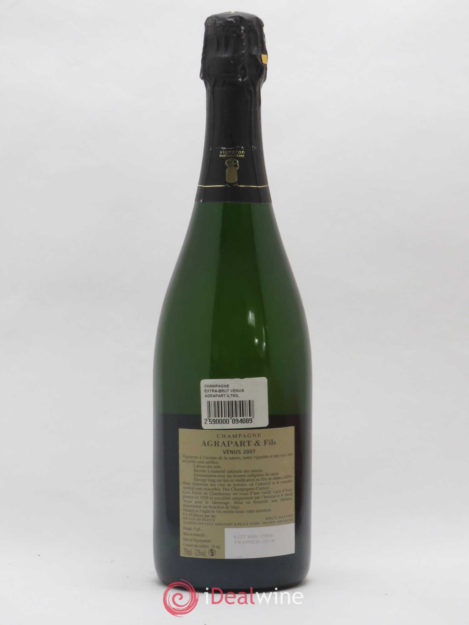 Vénus Blanc de Blancs Brut Nature Pascal Agrapart 2007 - Lot de 1 bouteille - 1