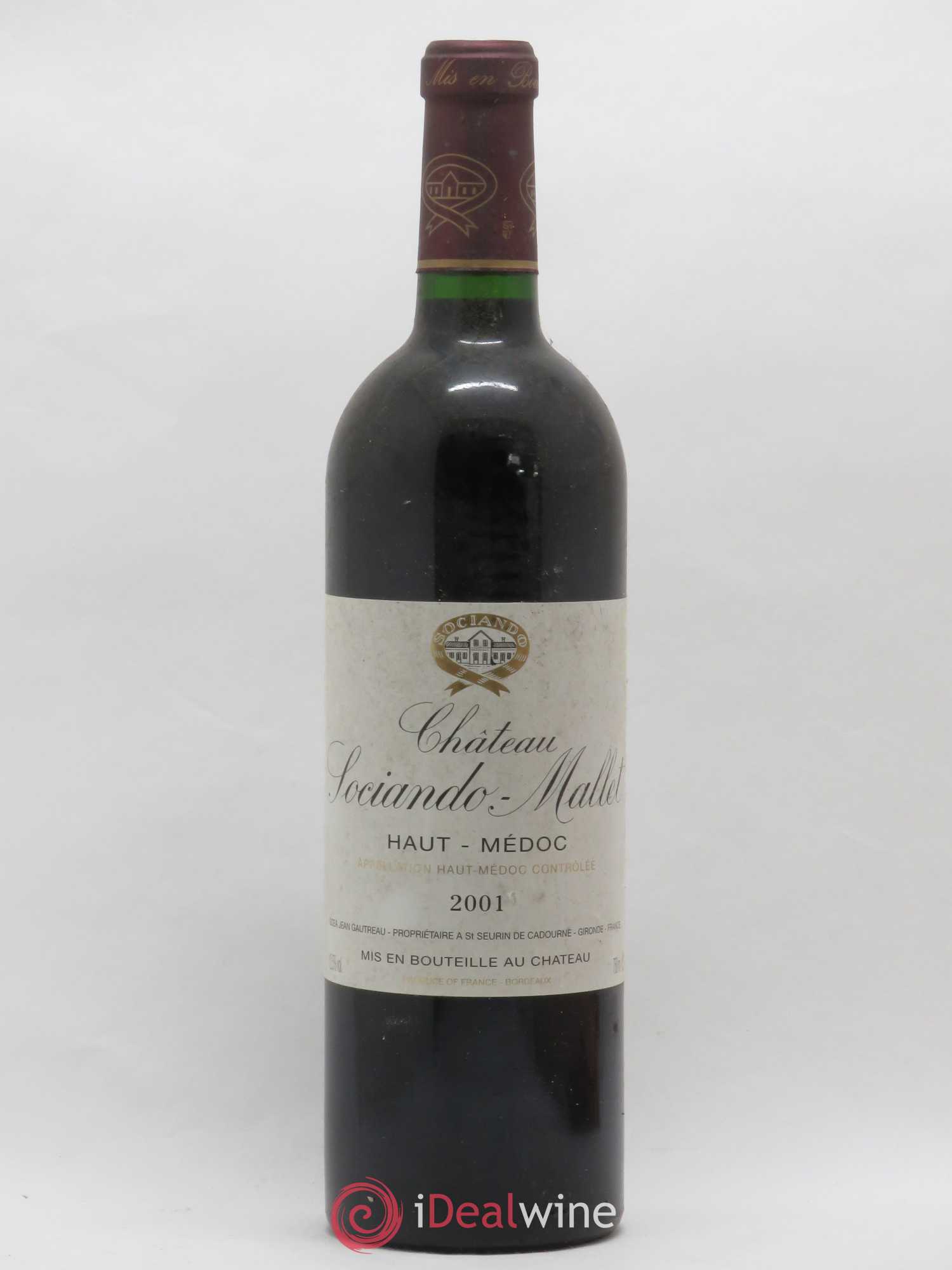 Château Sociando Mallet 2001 - Lot de 1 bouteille - 0