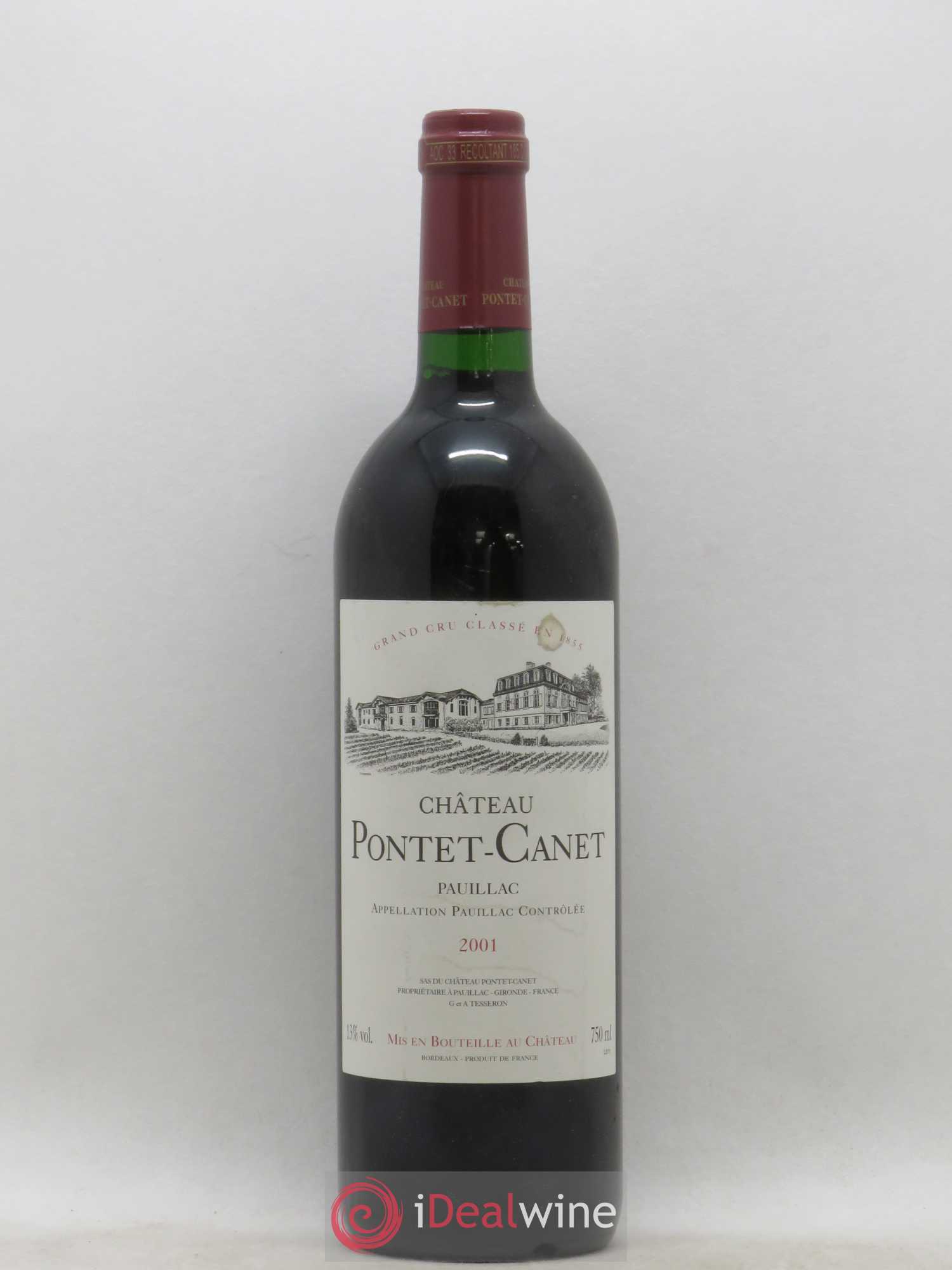 Château Pontet Canet 5ème Grand Cru Classé 2001 - Lot de 1 bouteille - 0