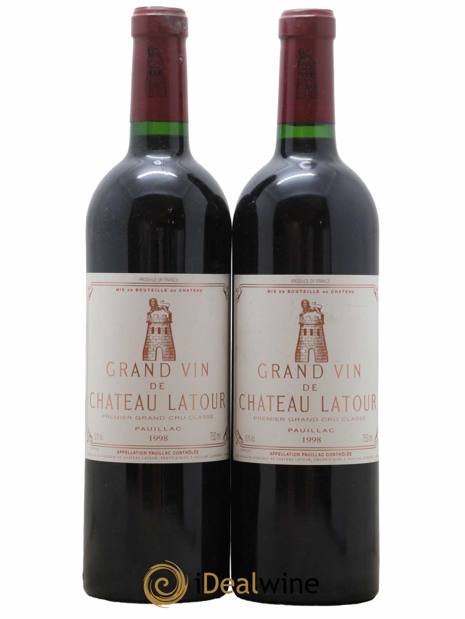 Château Latour 1er Grand Cru Classé 1998 - Lot de 2 bouteilles - 0