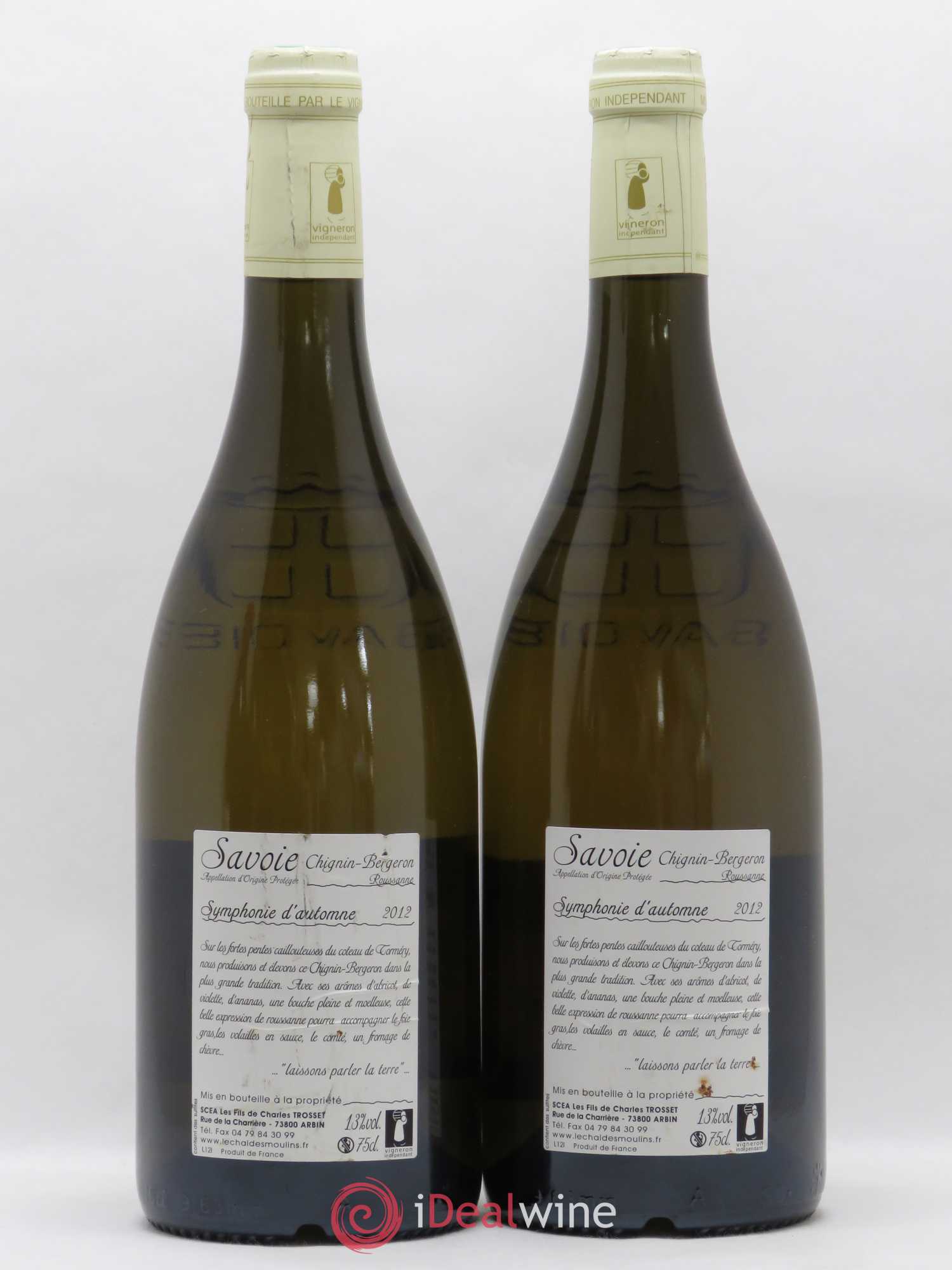 Vin de Savoie Chignin-Bergeron Les Fils de Charles Trosset Symphonie d'Automne 2012 - Posten von 2 Flaschen - 1