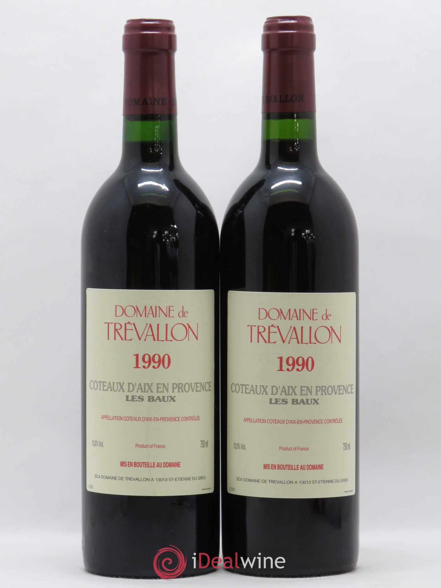 Coteaux d'Aix-en-Provence Trévallon (Domaine de) Eloi Dürrbach 1990 - Lot de 2 bouteilles - 0
