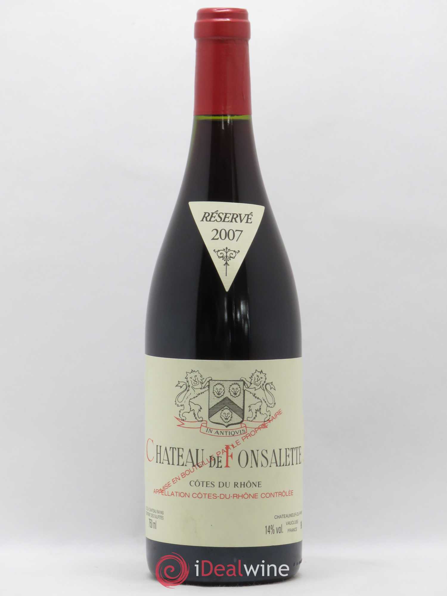 Côtes-du-Rhône Château de Fonsalette Emmanuel Reynaud 2007 - Lot de 1 bouteille - 0