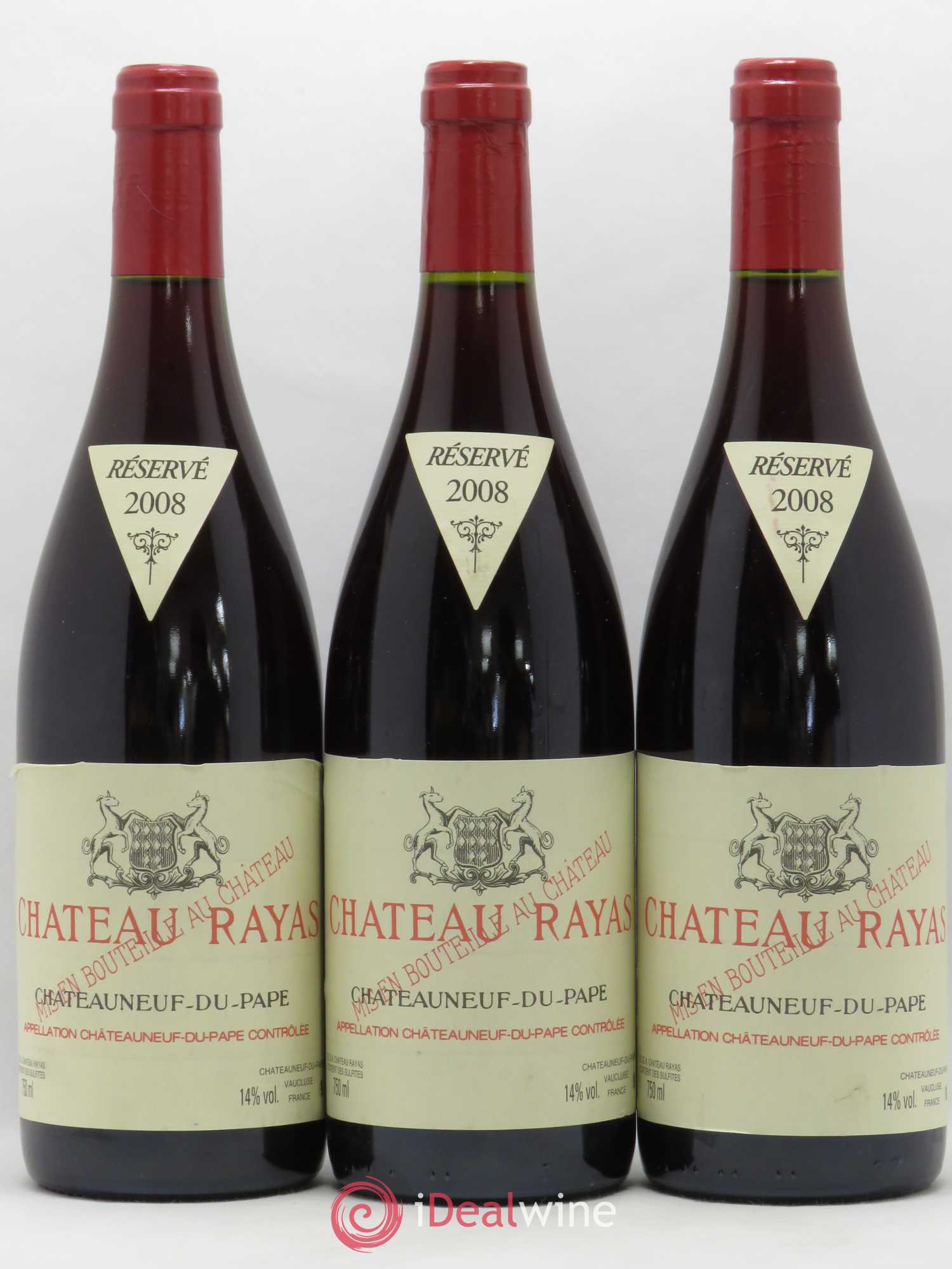 Châteauneuf-du-Pape Château Rayas Emmanuel Reynaud 2008 - Lot de 3 bouteilles - 0