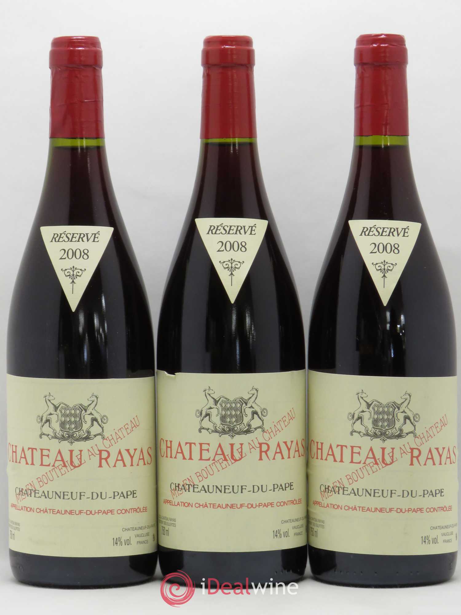 Châteauneuf-du-Pape Château Rayas Emmanuel Reynaud 2008 - Lot de 3 bouteilles - 0