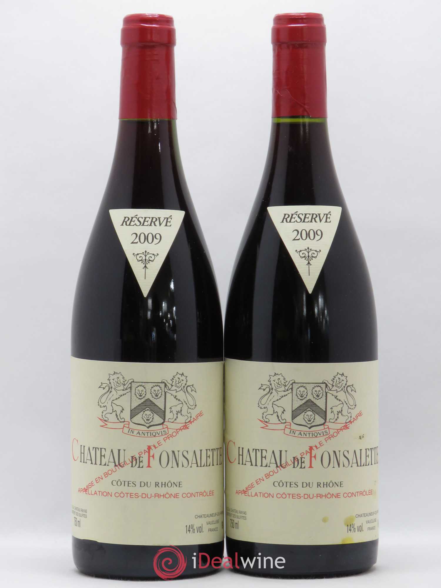 Côtes-du-Rhône Château de Fonsalette Emmanuel Reynaud 2009 - Lot de 2 bouteilles - 0