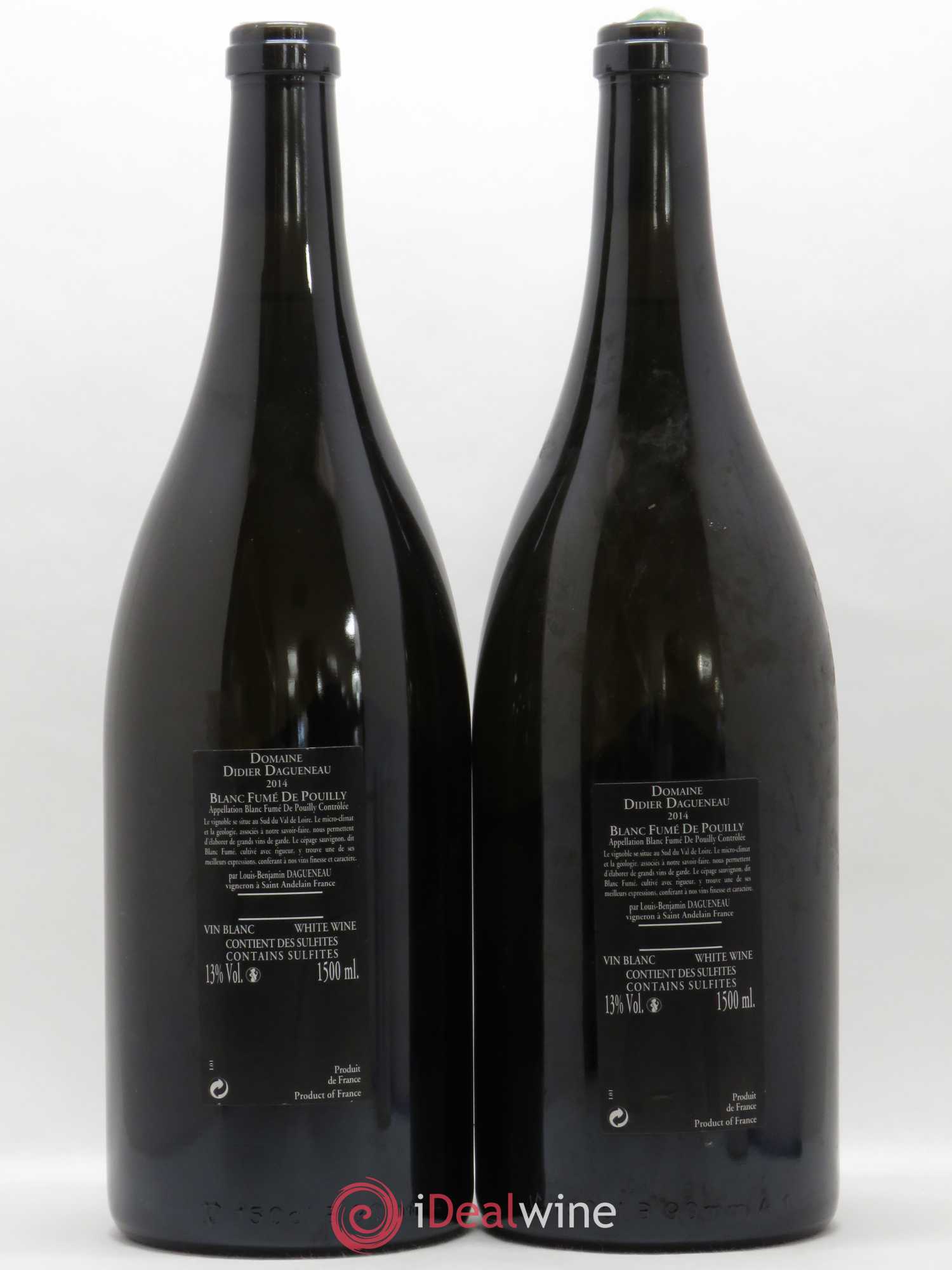 Vin de France (anciennement Pouilly-Fumé) Silex Dagueneau (Domaine Didier - Louis-Benjamin) 2014 - Lot de 2 magnums - 1
