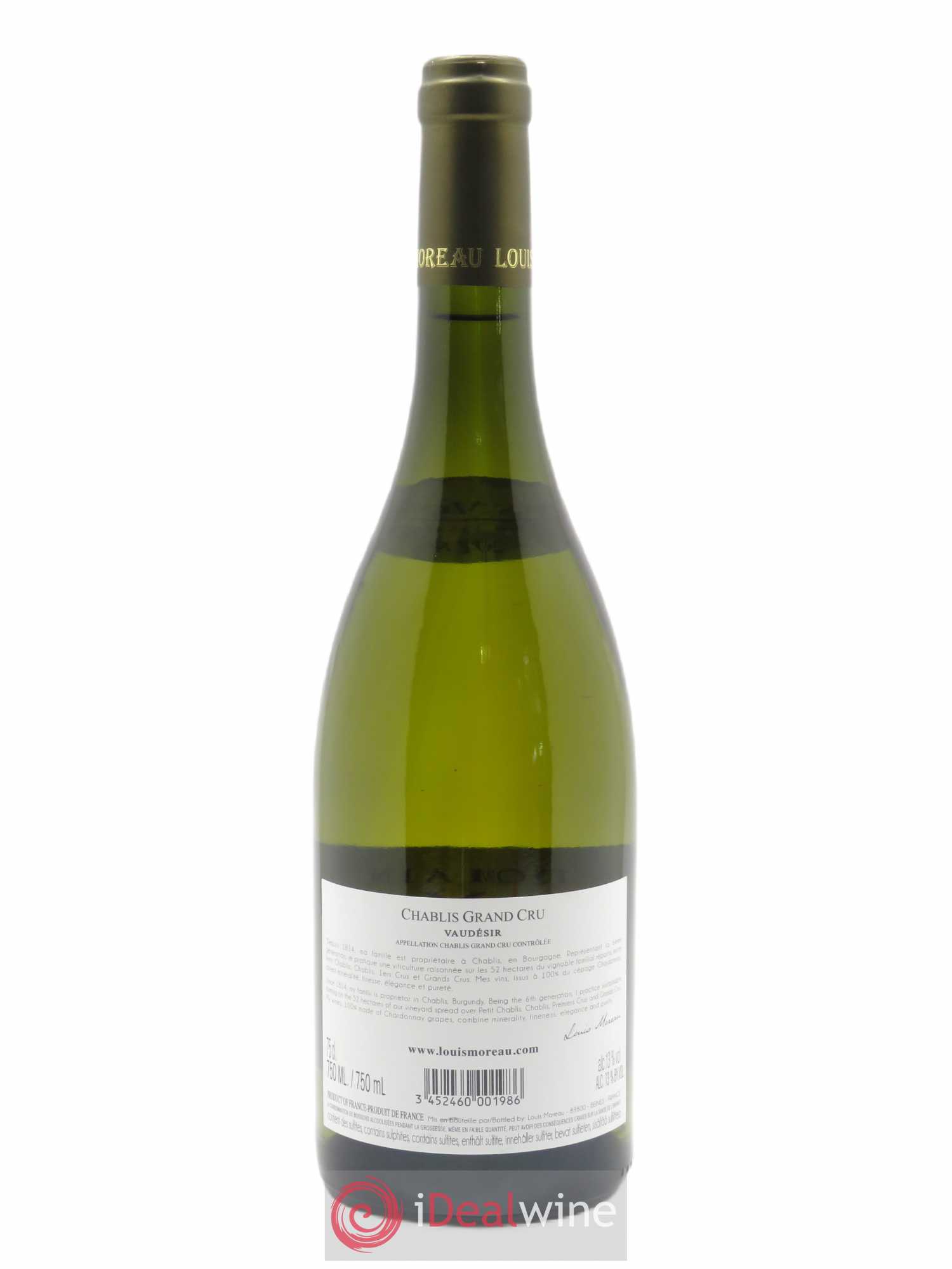 Chablis Grand Cru Vaudésir Louis Moreau 2018 - Lot de 1 bouteille - 1
