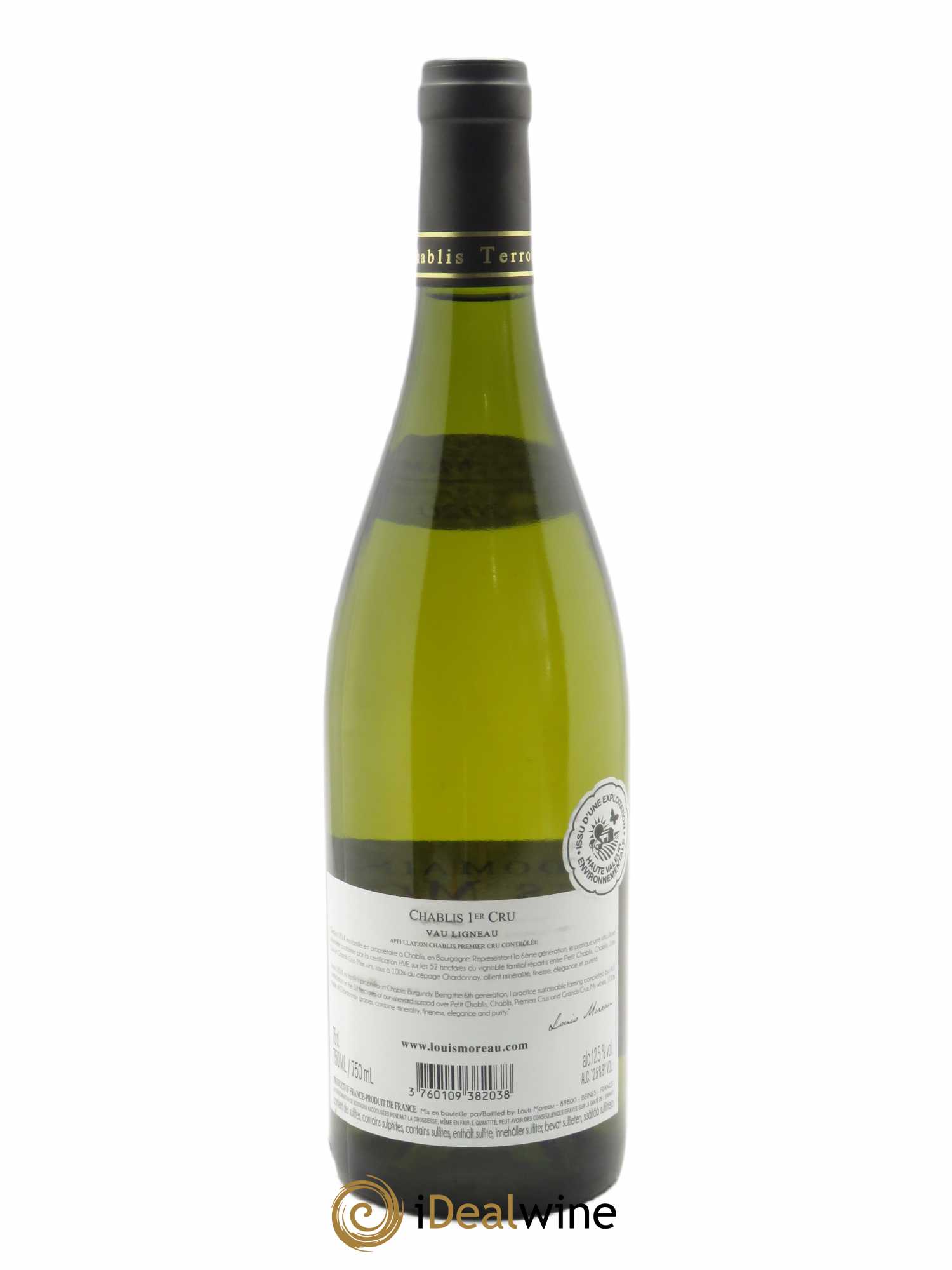Chablis 1er Cru Vau Ligneau (anciennement Vaulignot) Louis Moreau 2020 - Lot de 1 bouteille - 1