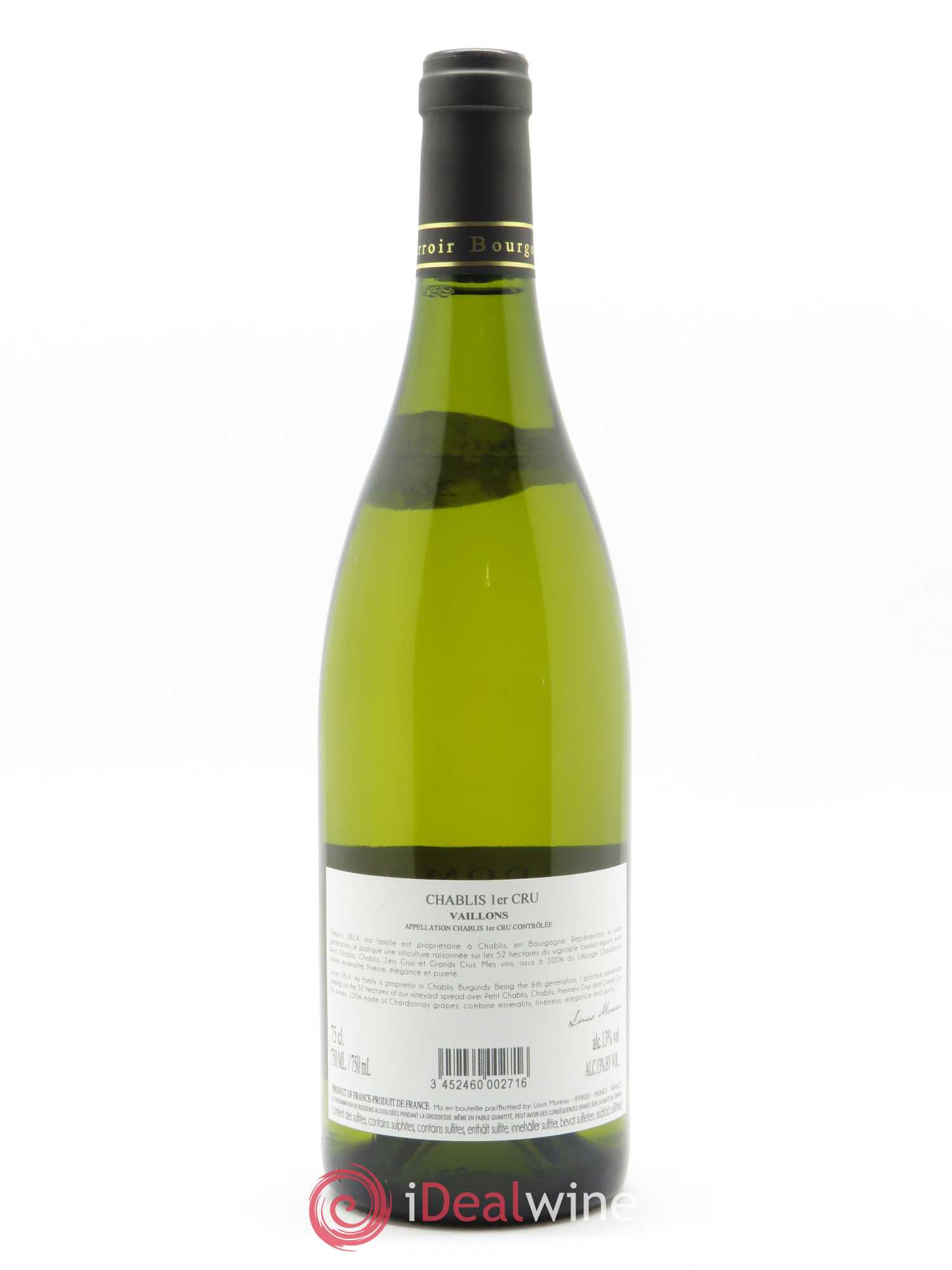 Chablis 1er Cru Vaillons Louis Moreau 2018 - Lot de 1 bouteille - 1