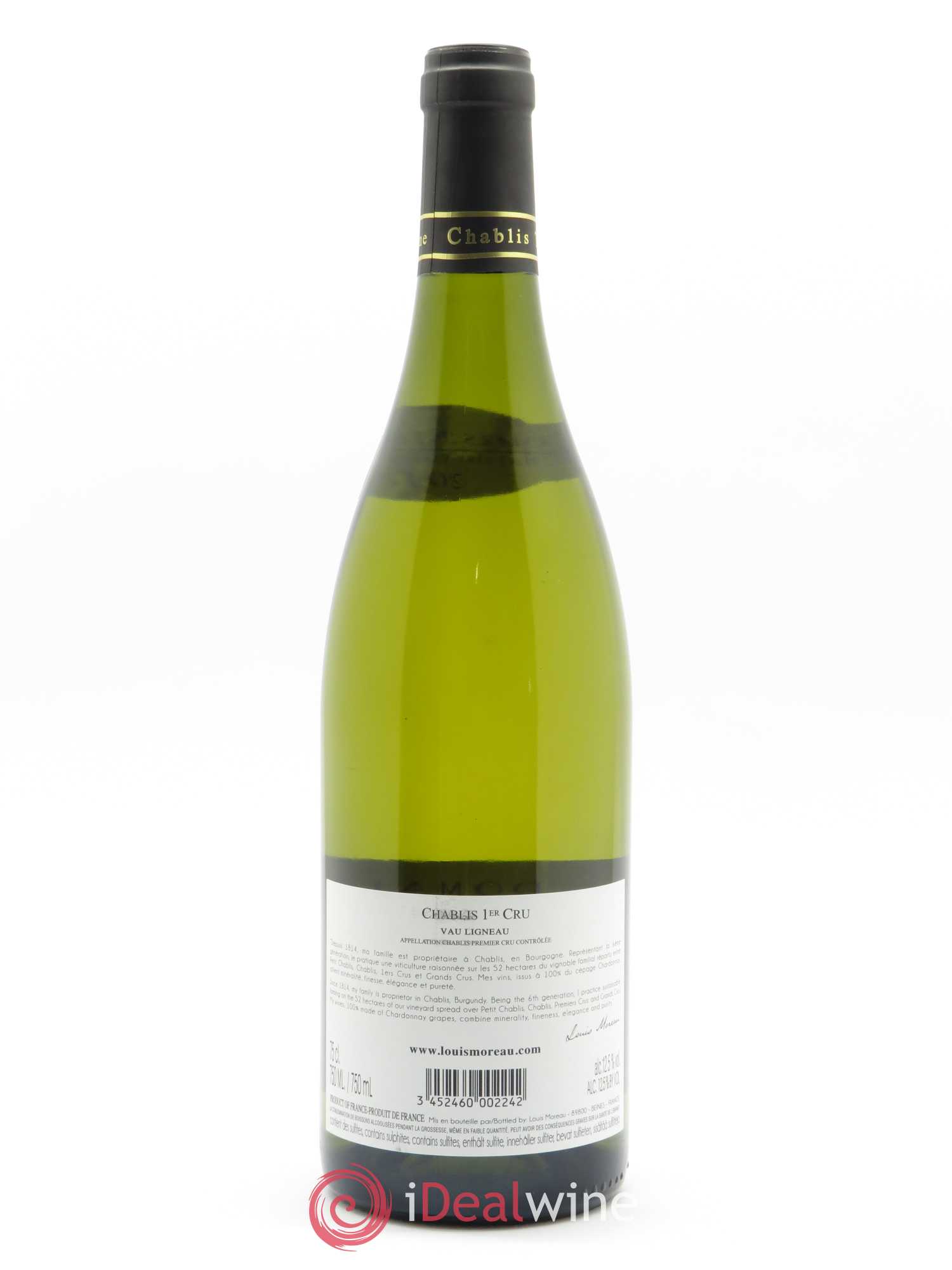 Chablis 1er Cru Vau Ligneau (anciennement Vaulignot) Louis Moreau 2018 - Lot de 1 bouteille - 1