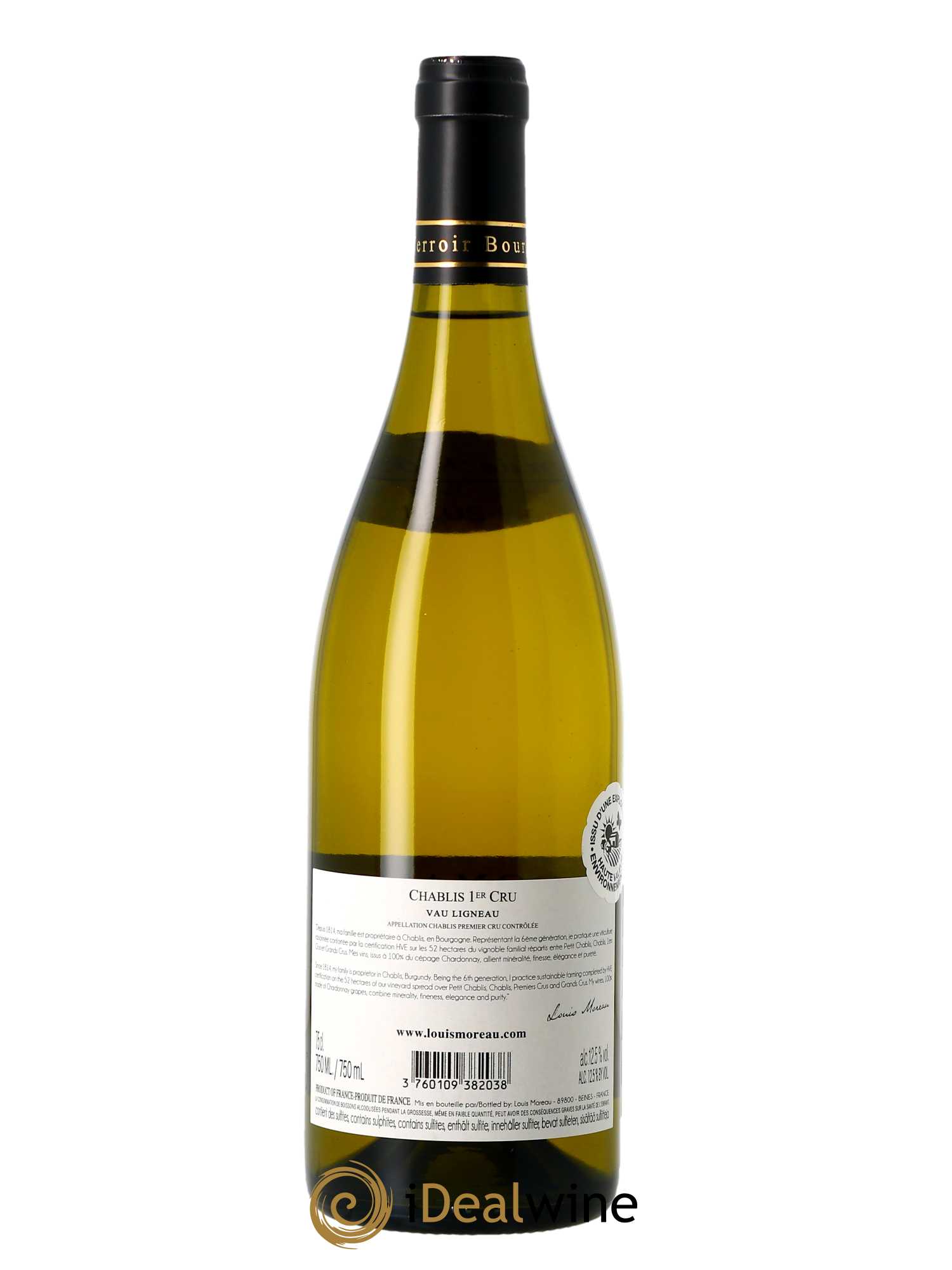 Chablis 1er Cru Vau Ligneau (anciennement Vaulignot) Louis Moreau 2021 - Lot de 1 bouteille - 1