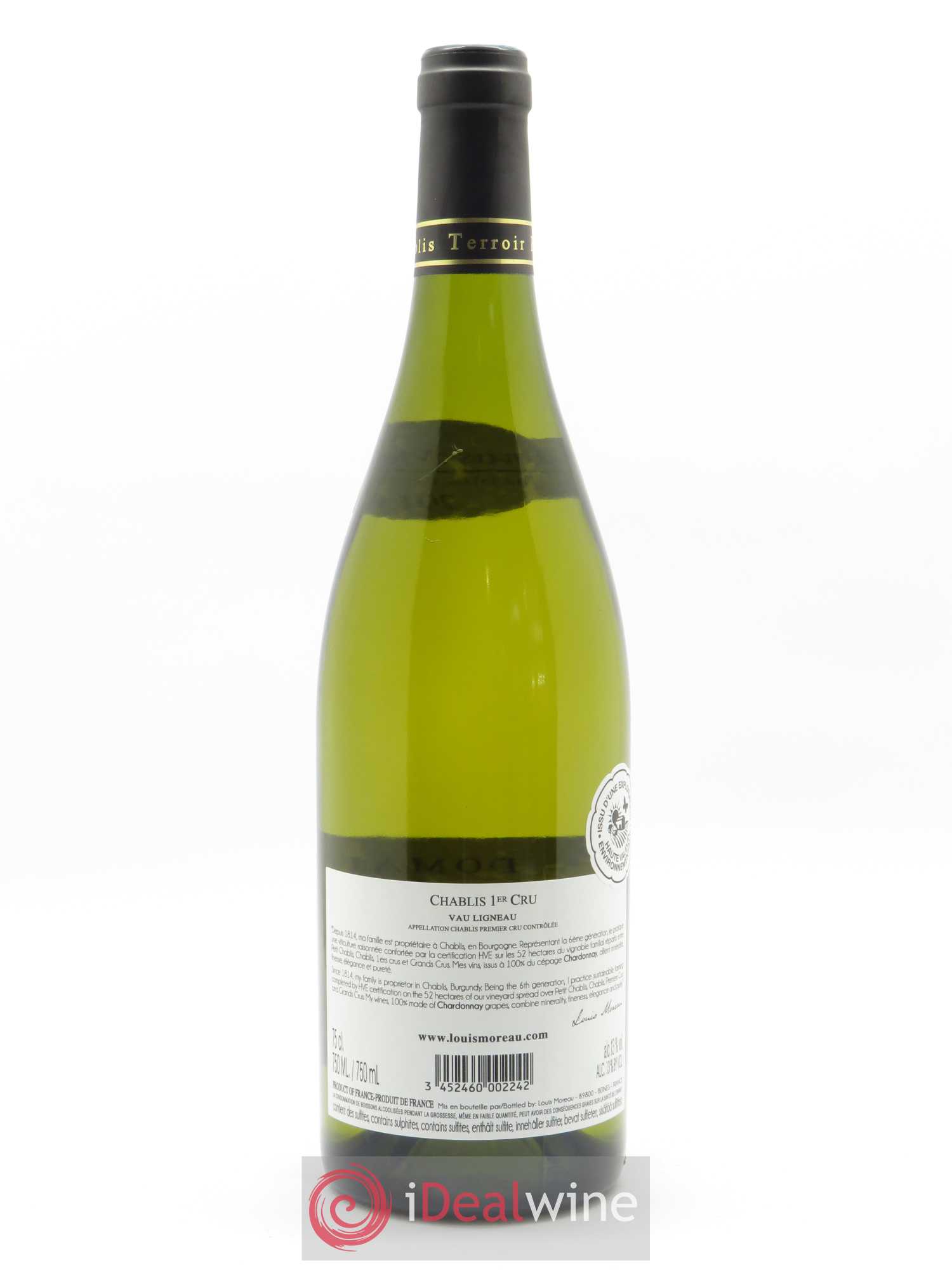 Chablis 1er Cru Vau Ligneau (anciennement Vaulignot) Louis Moreau 2019 - Lot de 1 bouteille - 1