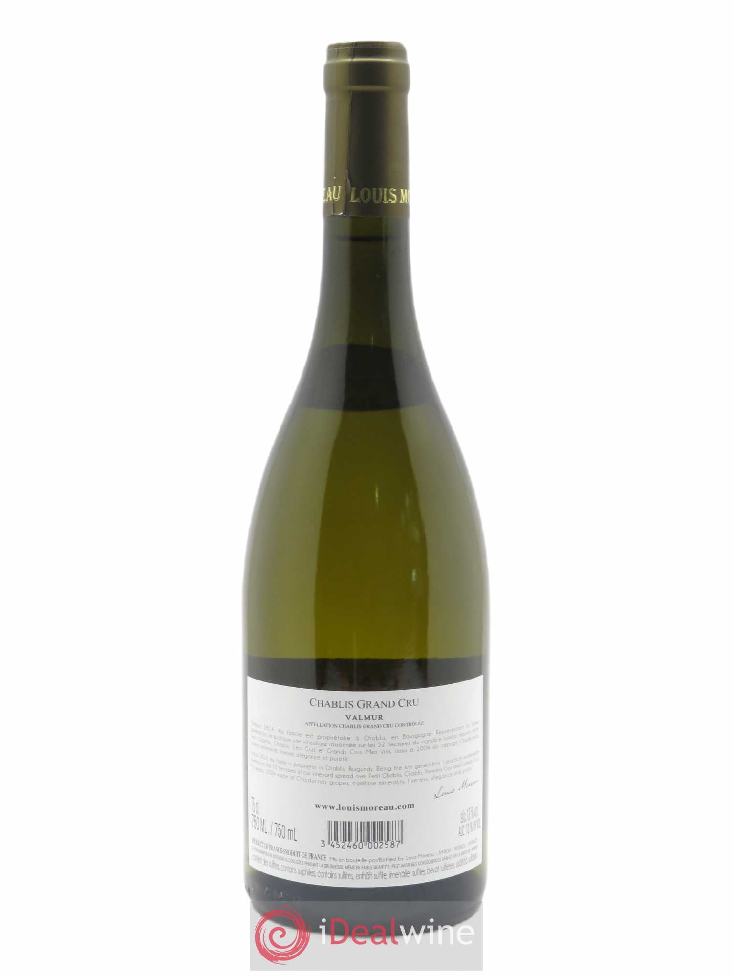 Chablis  Grand Cru Valmur  Louis Moreau 2016 - Lot de 1 bouteille - 1