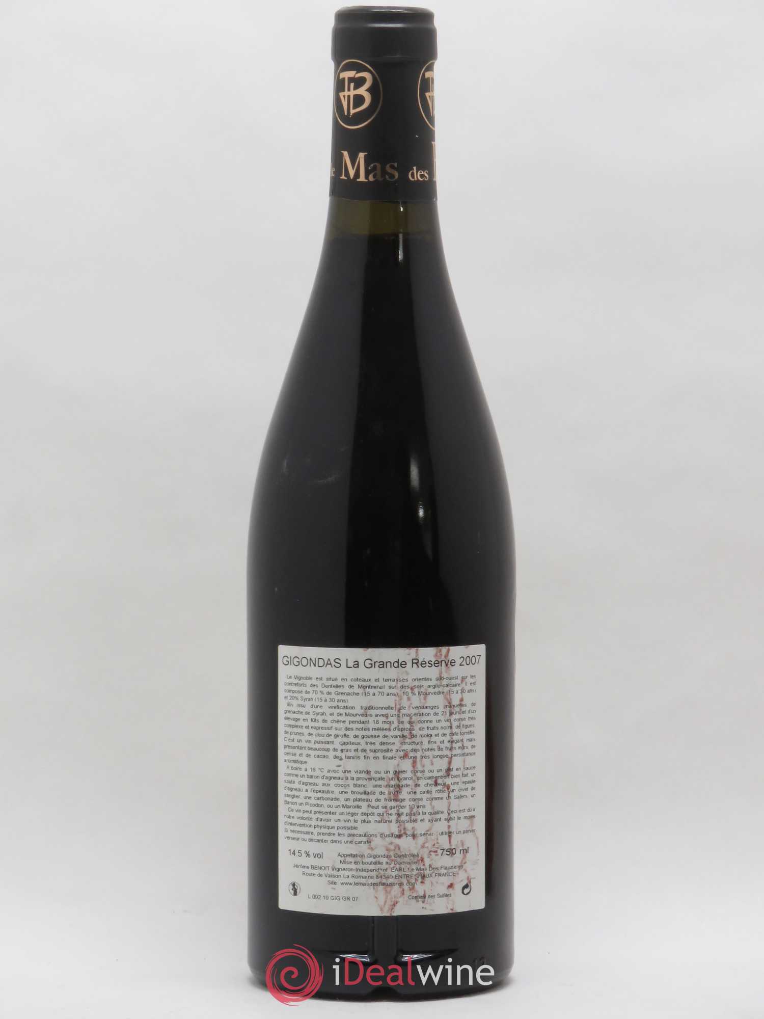 Gigondas Le Mas Des Flauzieres Grande Reserve 2007 - Posten von 1 Flasche - 1