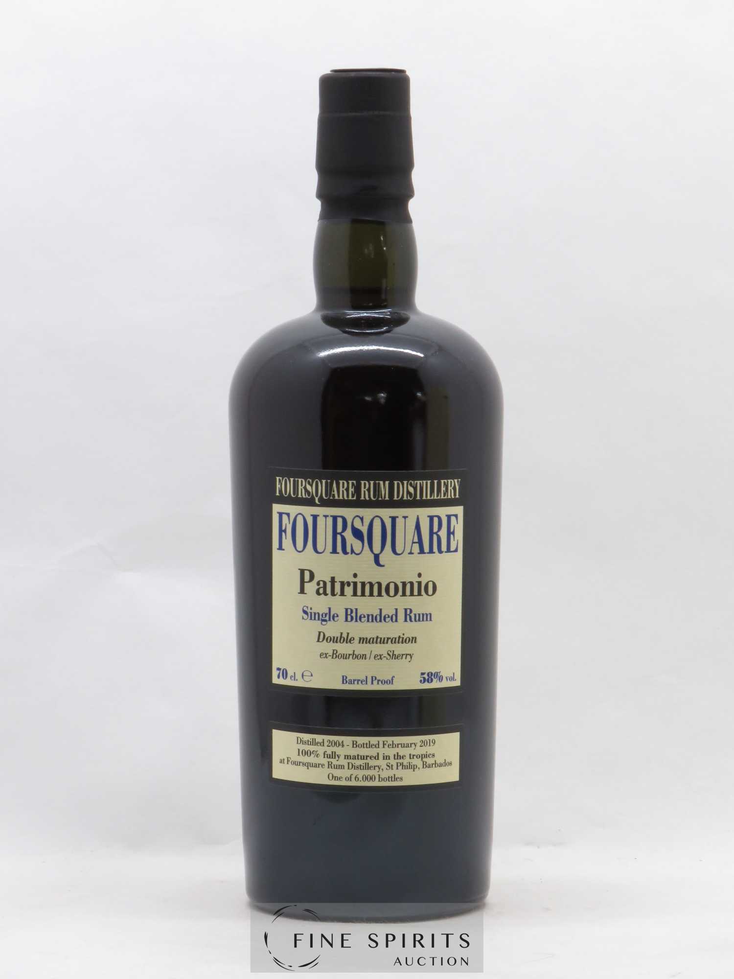 Foursquare 14 years 2004 Of. Patrimonio Double Maturation - One of 6000 - bottled 2019 Velier - Lot de 1 bouteille - 1