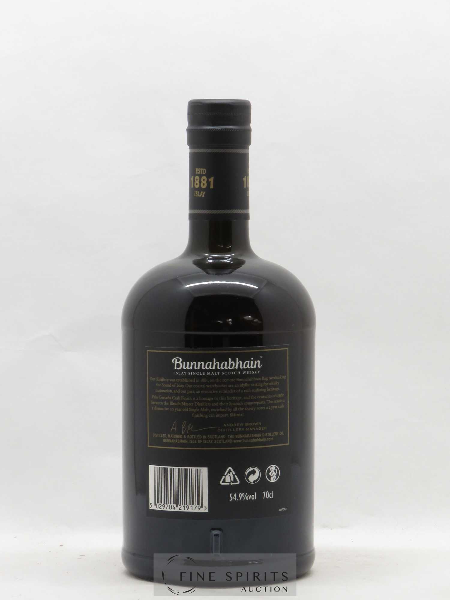Bunnahabhain 20 years 1997 Of. Palo Cortado Cask Finish One of 1620 - bottled 2018 Limited Release - Lot of 1 bottle - 2