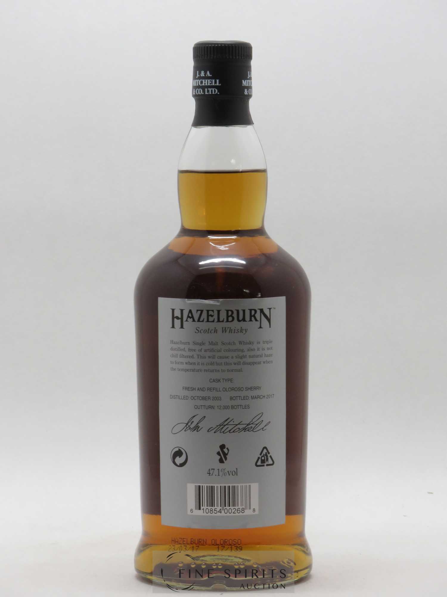 Hazelburn 13 years 2003 Of. One of 12000 - bottled 2017 Triple Distilled - Lot de 1 bouteille - 2