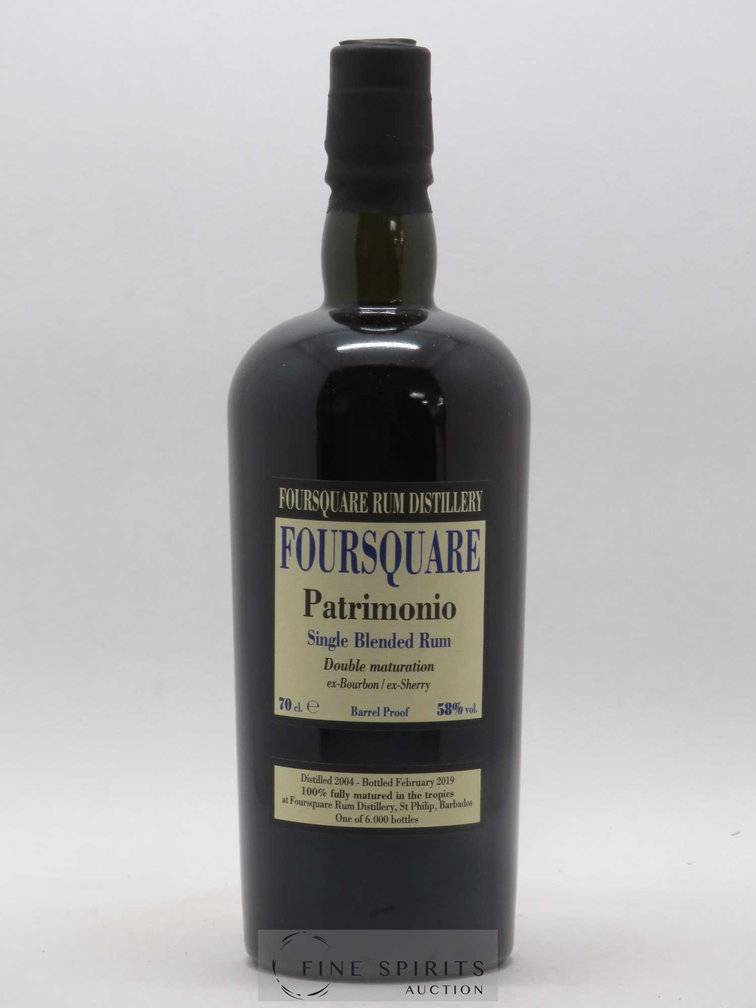 Foursquare 14 years 2004 Of. Patrimonio Double Maturation - One of 6000 - bottled 2019 Velier - Lot of 1 bottle - 1