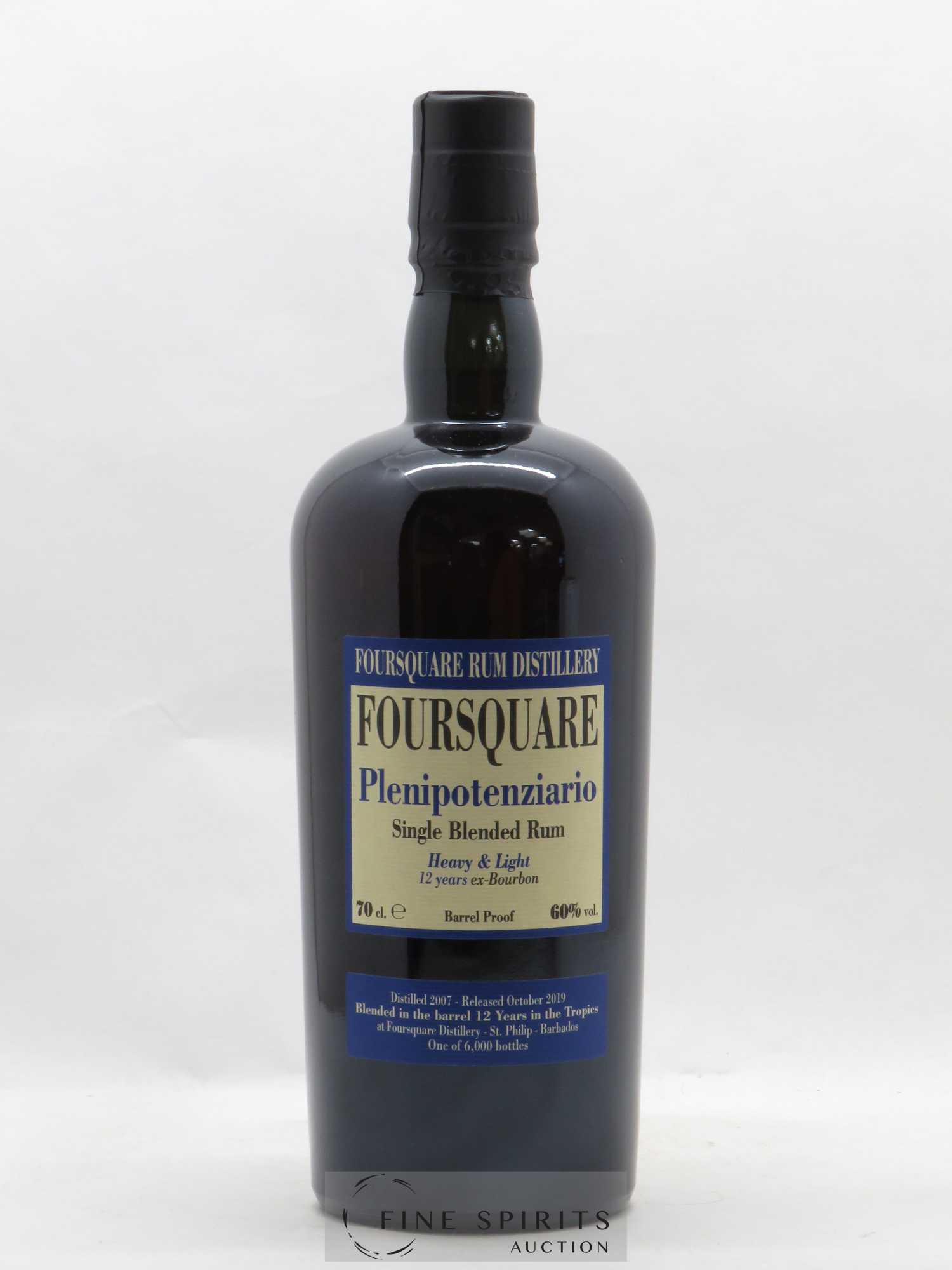 Foursquare 12 years 2007 Velier Plenipotenziario Barrel Proof - One of 6000 - bottled 2019 - Lot de 1 bouteille - 1