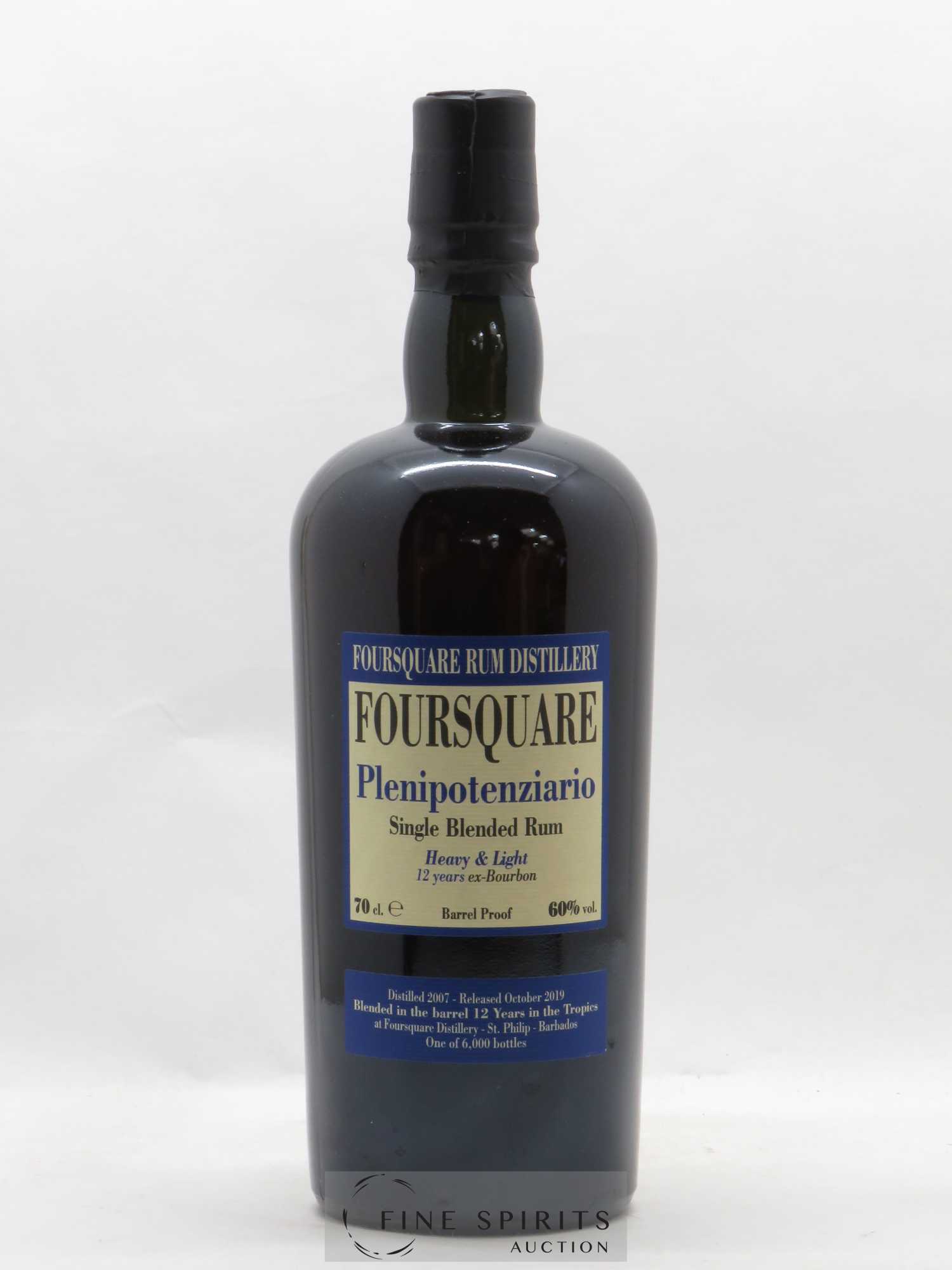 Foursquare 12 years 2007 Velier Plenipotenziario Barrel Proof - One of 6000 - bottled 2019 - Lot de 1 bouteille - 1