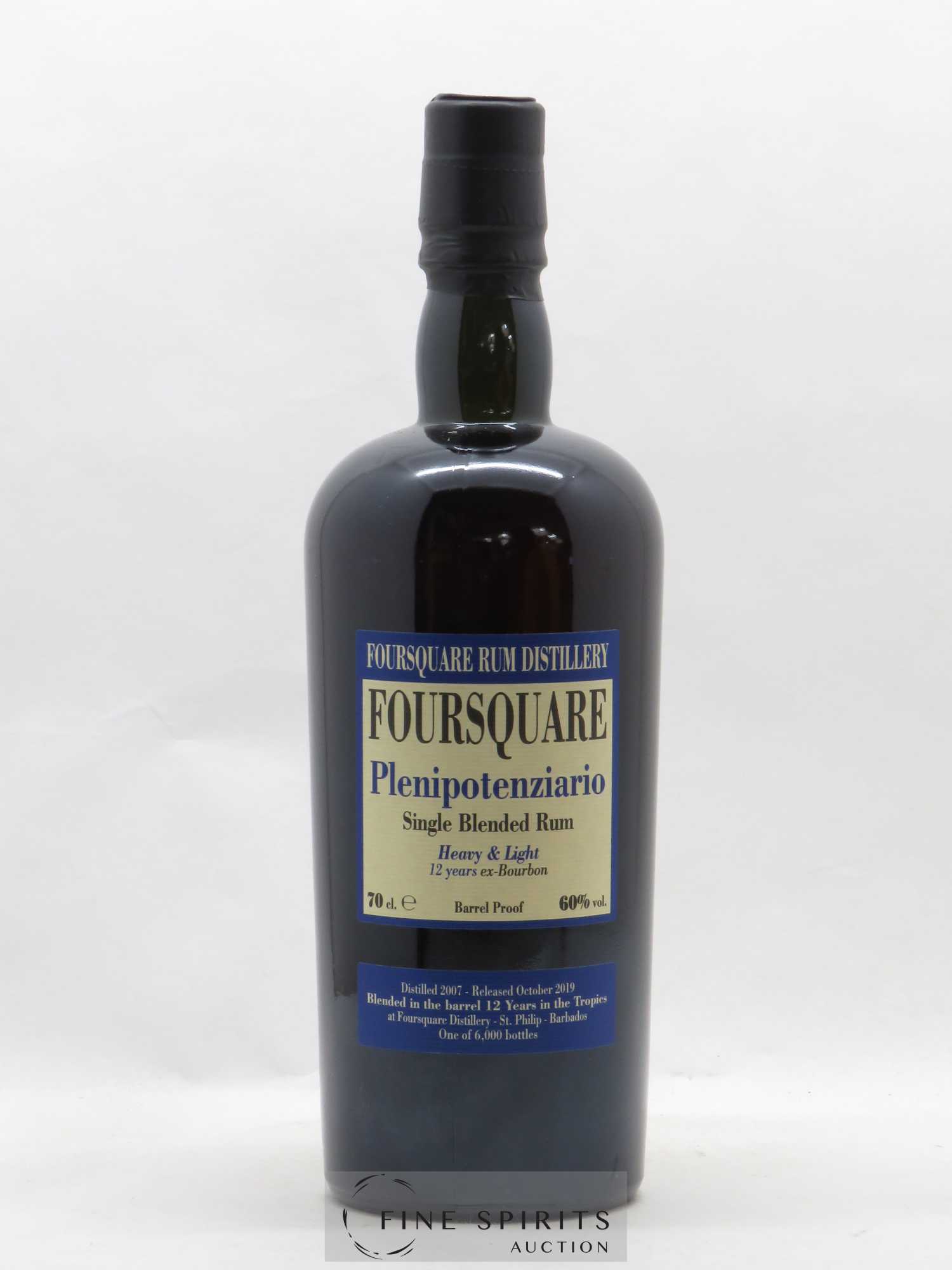 Foursquare 12 years 2007 Velier Plenipotenziario Barrel Proof - One of 6000 - bottled 2019 - Lot de 1 bouteille - 1