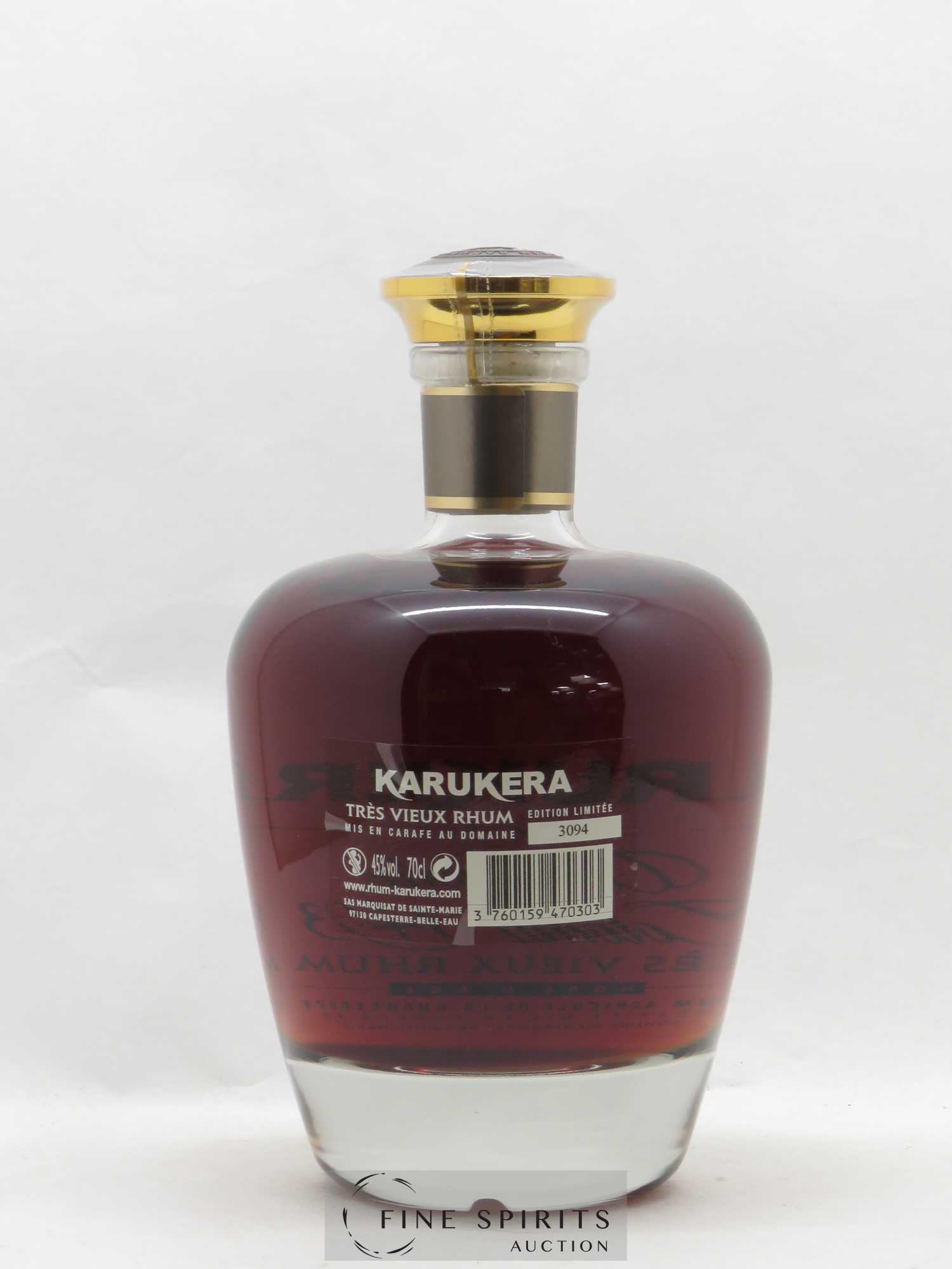 Rhum Karukera Of. Cuvee Christophe Colomb 1493 - Lot de 1 bouteille - 2
