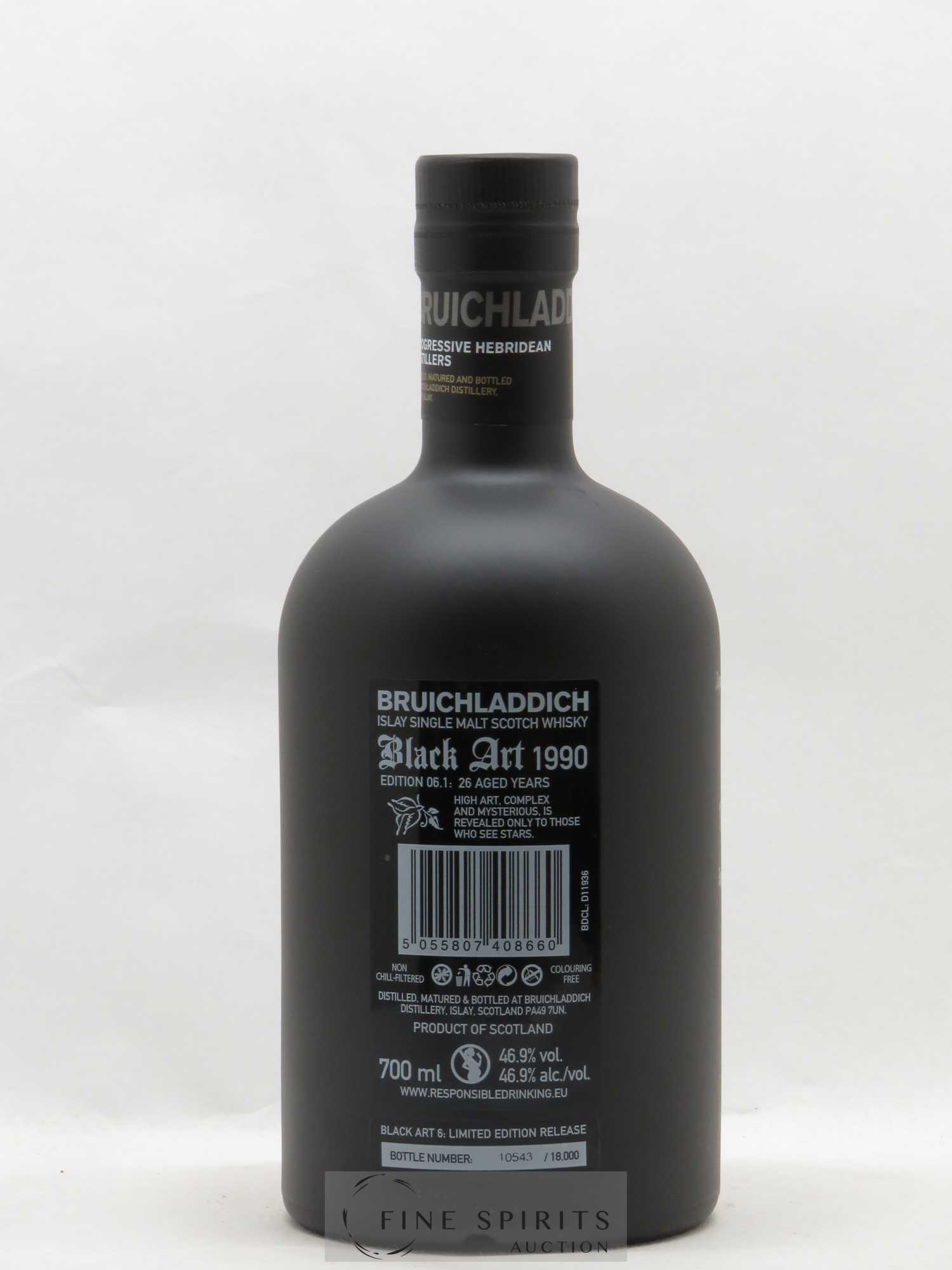 Bruichladdich 26 years 1990 Of. Black Art Edition 06.1 - Lot de 1 bouteille - 2