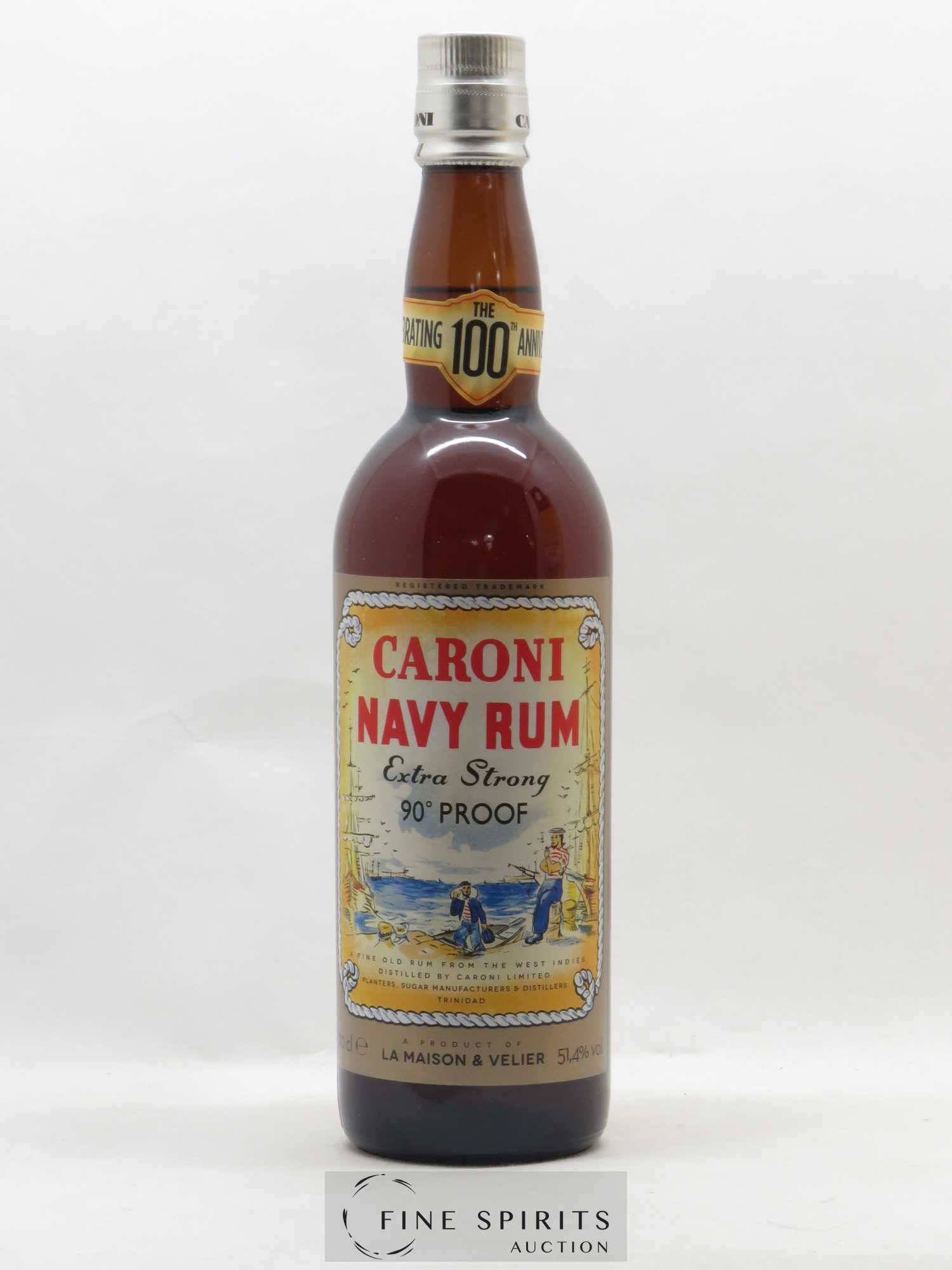 Caroni 18 years Velier Navy Rum 90° Proof - bottled 2018 Celebrating the 100th Anniversary Extra Strong - Lot of 1 bottle - 1