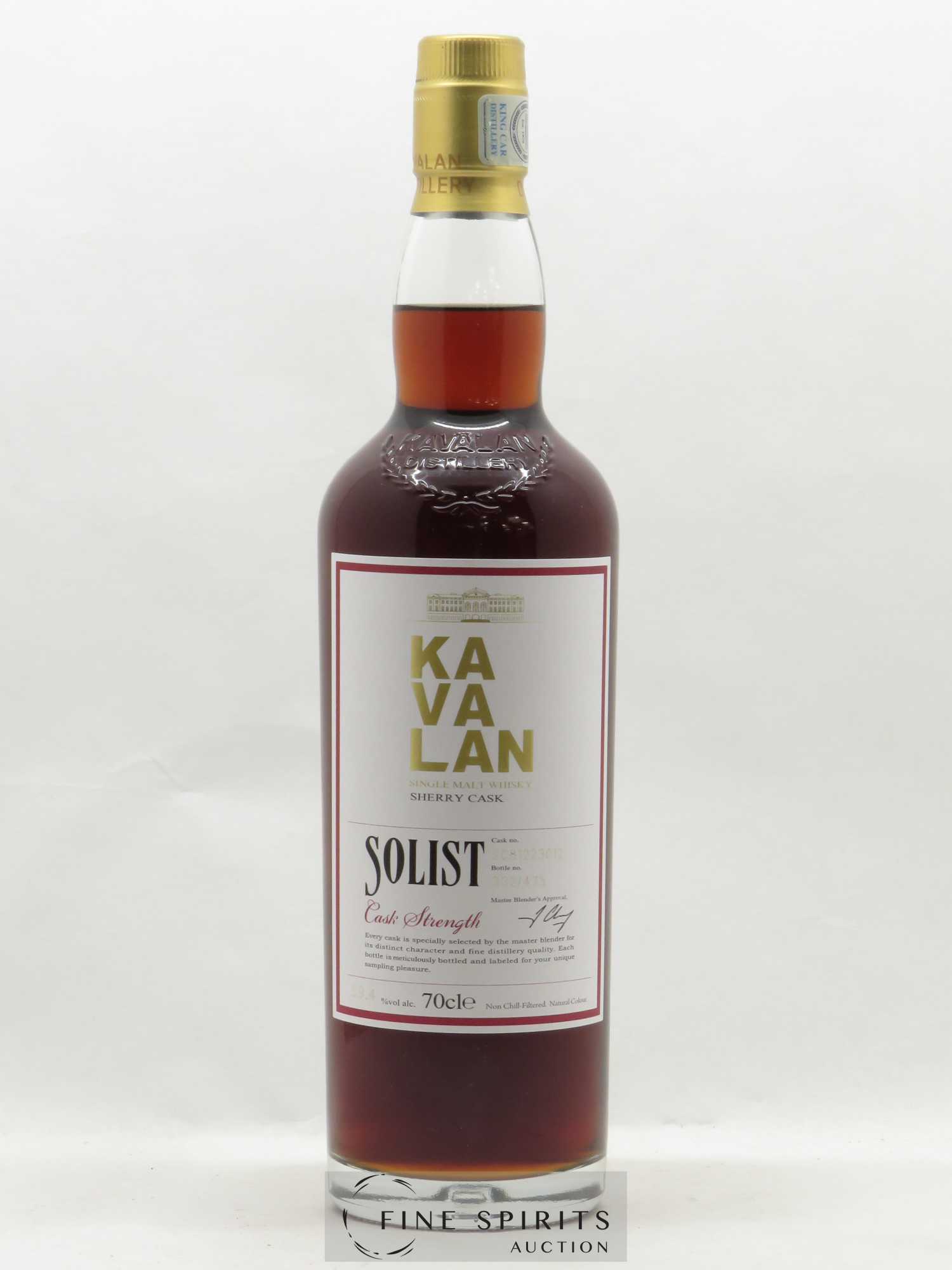 Kavalan Of. Solist Sherry Cask n°S081217028 - One of 486 - bottled 2017 Cask Strength - Lot de 1 bouteille - 1