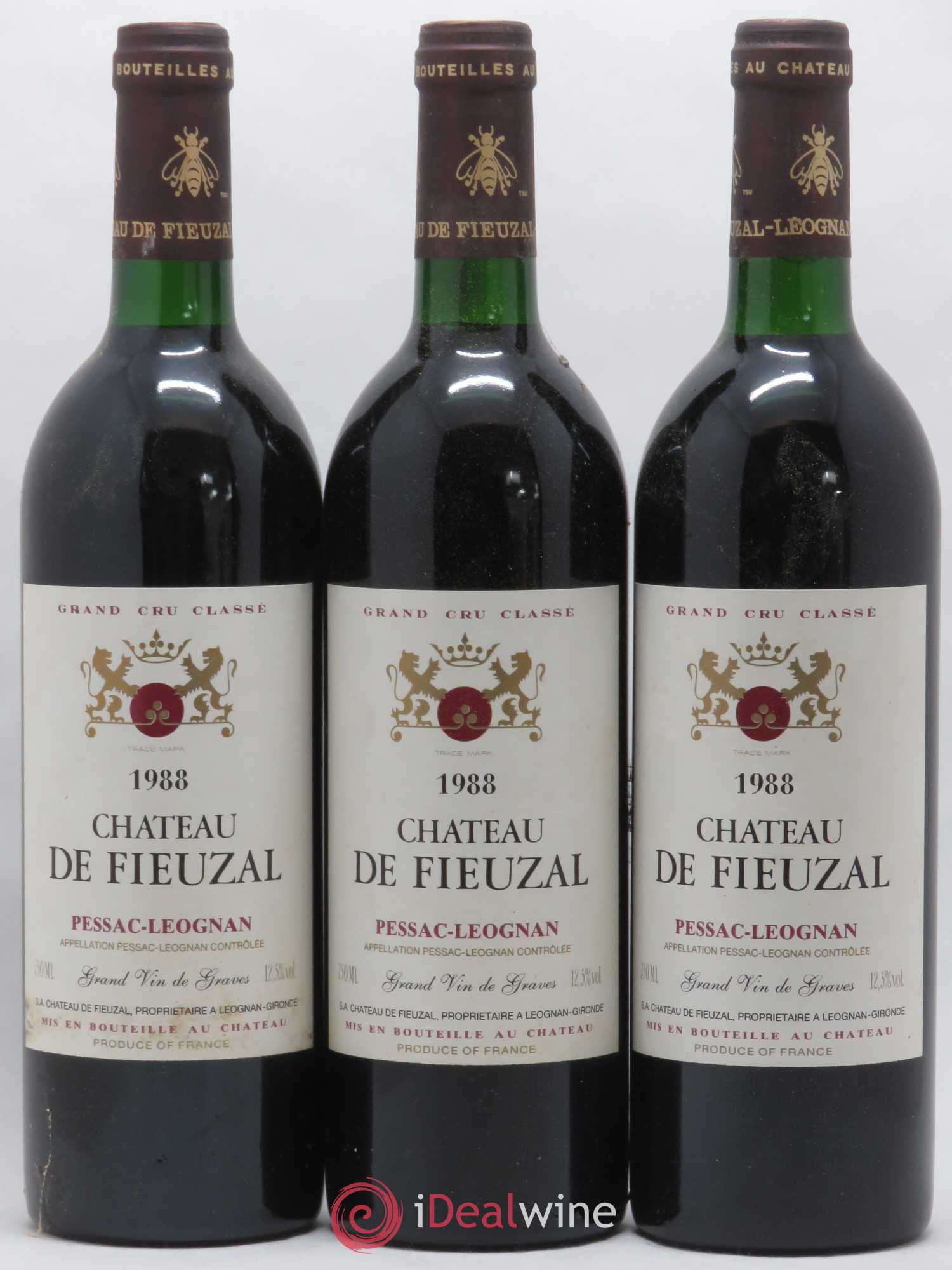 Château de Fieuzal Cru Classé de Graves 1988 - Lot de 12 bouteilles - 1