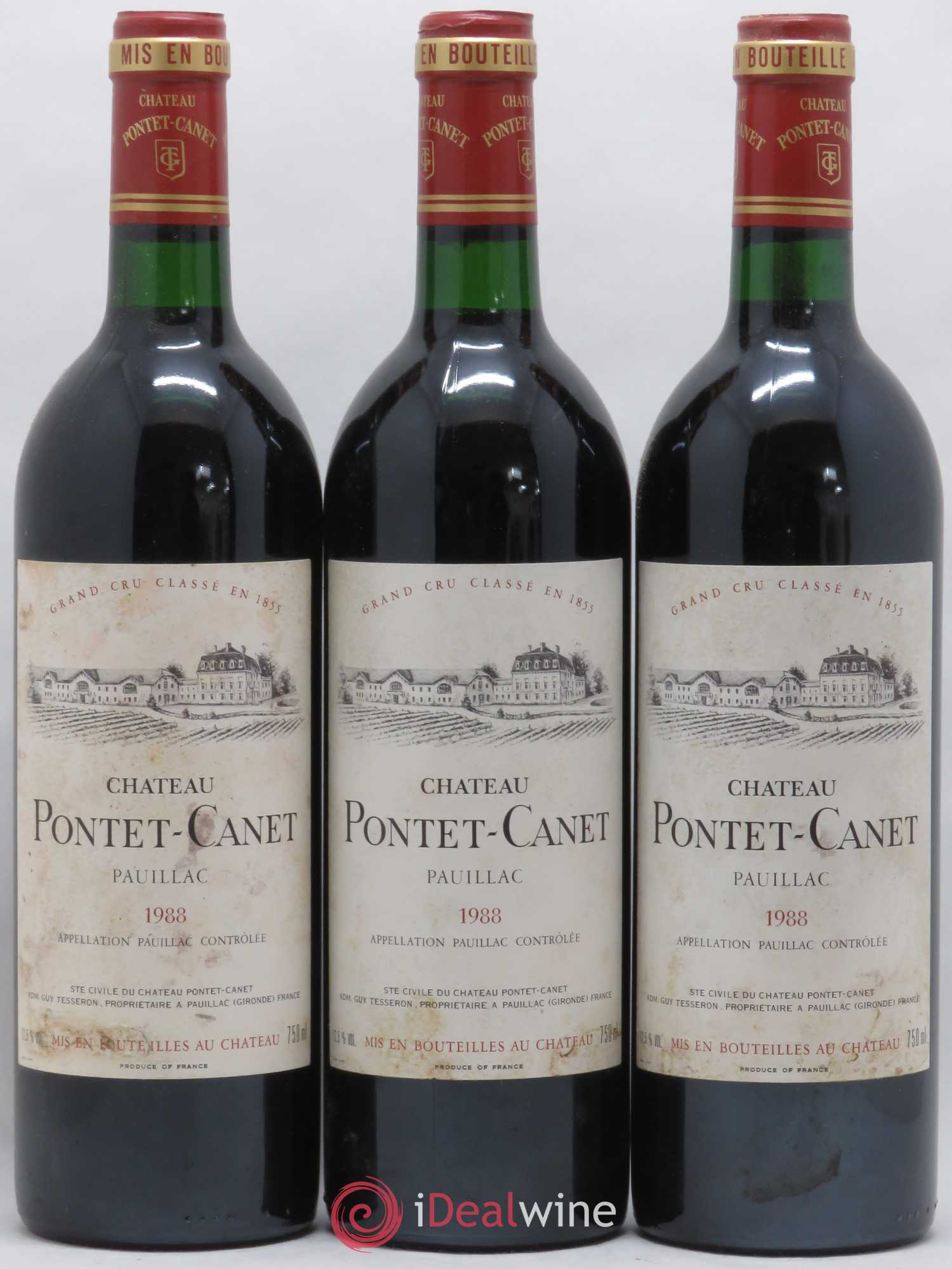 Château Pontet Canet 5ème Grand Cru Classé 1988 - Lot de 12 bouteilles - 1