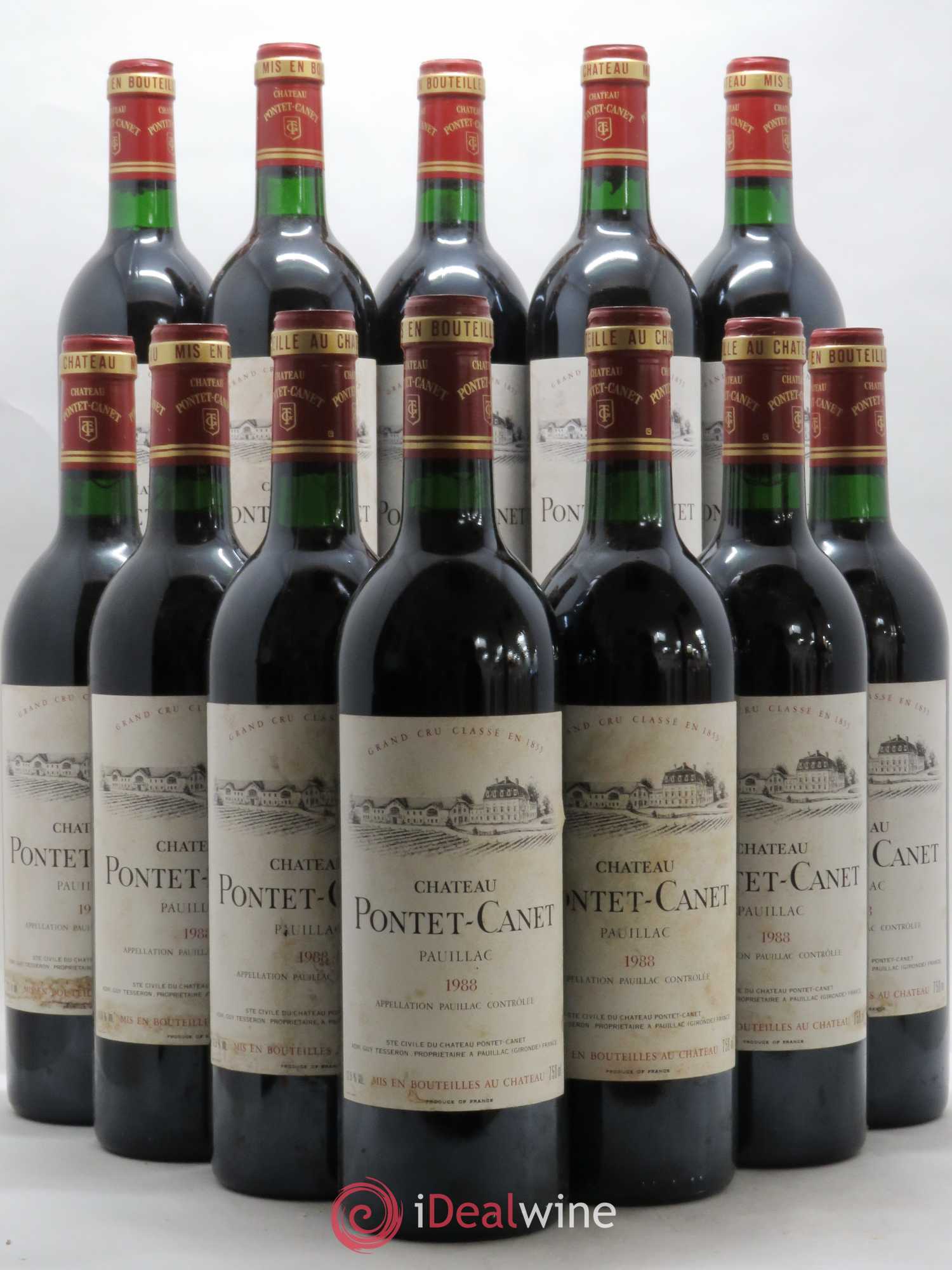 Château Pontet Canet 5ème Grand Cru Classé 1988 - Lot de 12 bouteilles - 0