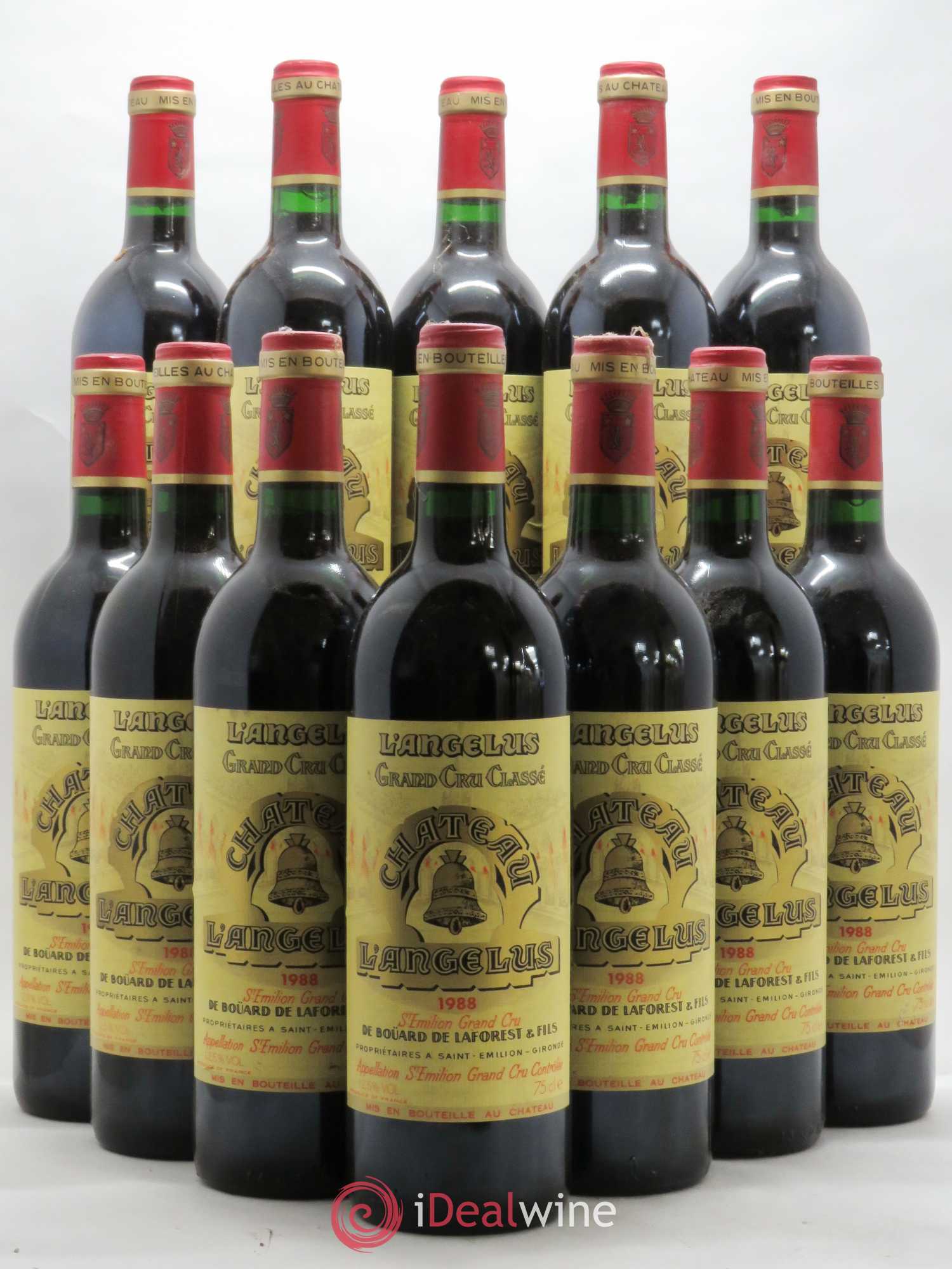 Château Angélus 1er Grand Cru Classé A 1988 - Lot de 12 bouteilles - 0