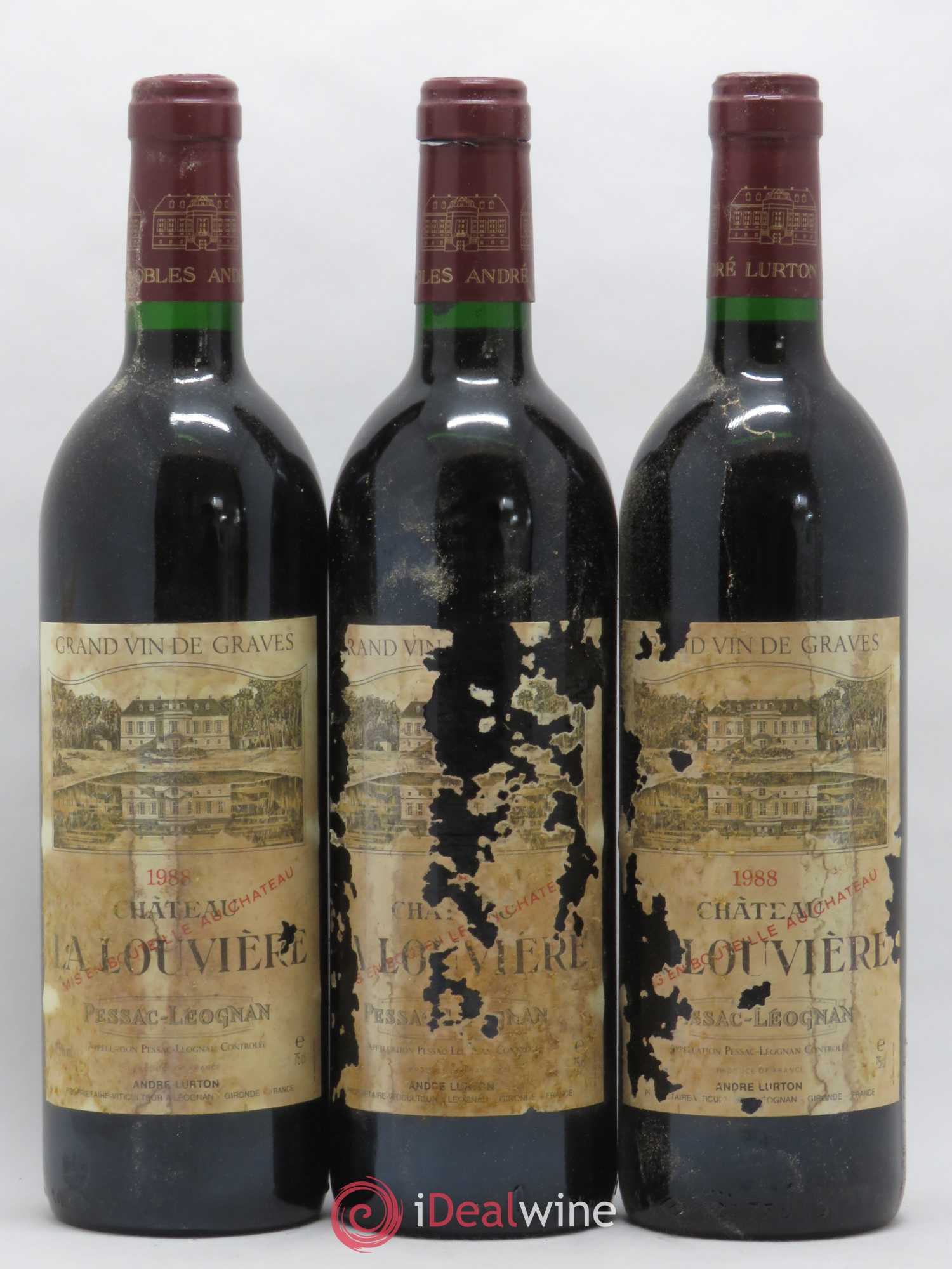 Château la Louvière 1988 - Lot de 12 bouteilles - 1