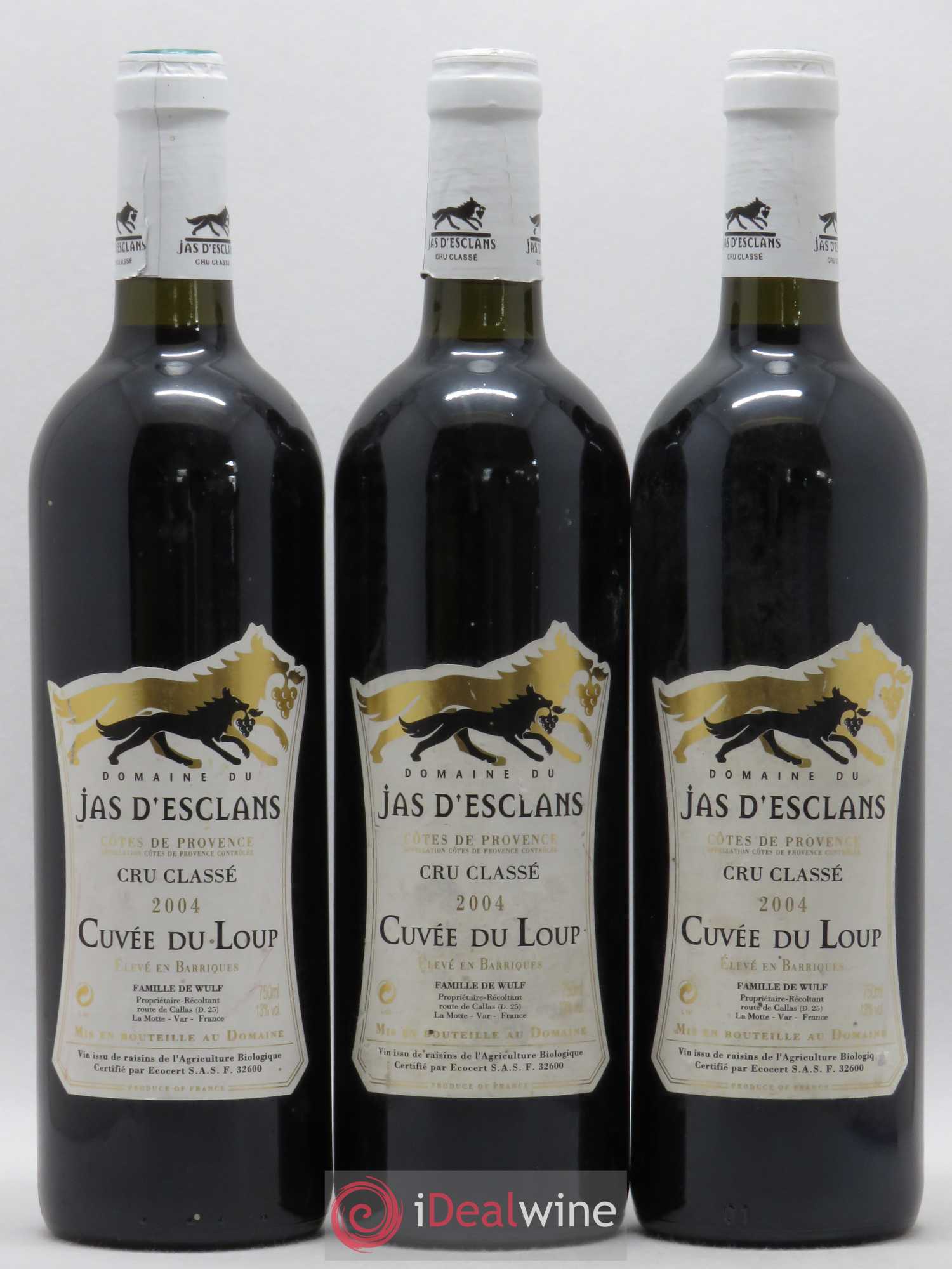 Côtes de Provence Cuvée du Loup Jas d'Esclans 2004 - Posten von 3 Flaschen - 0