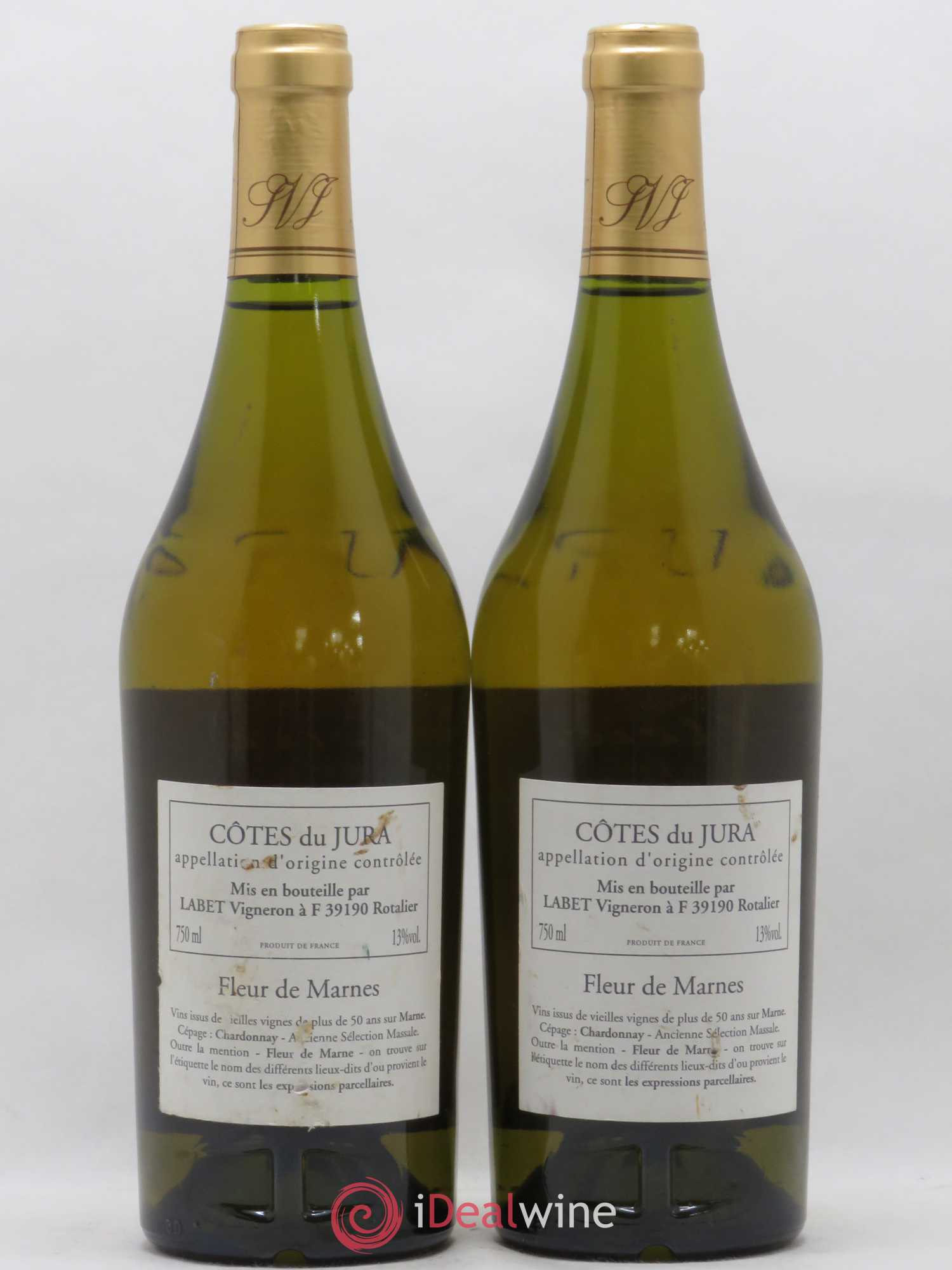 Côtes du Jura Fleur de Marne En Chalasse chardonnay Domaine Labet 2002 - Lot of 2 bottles - 1
