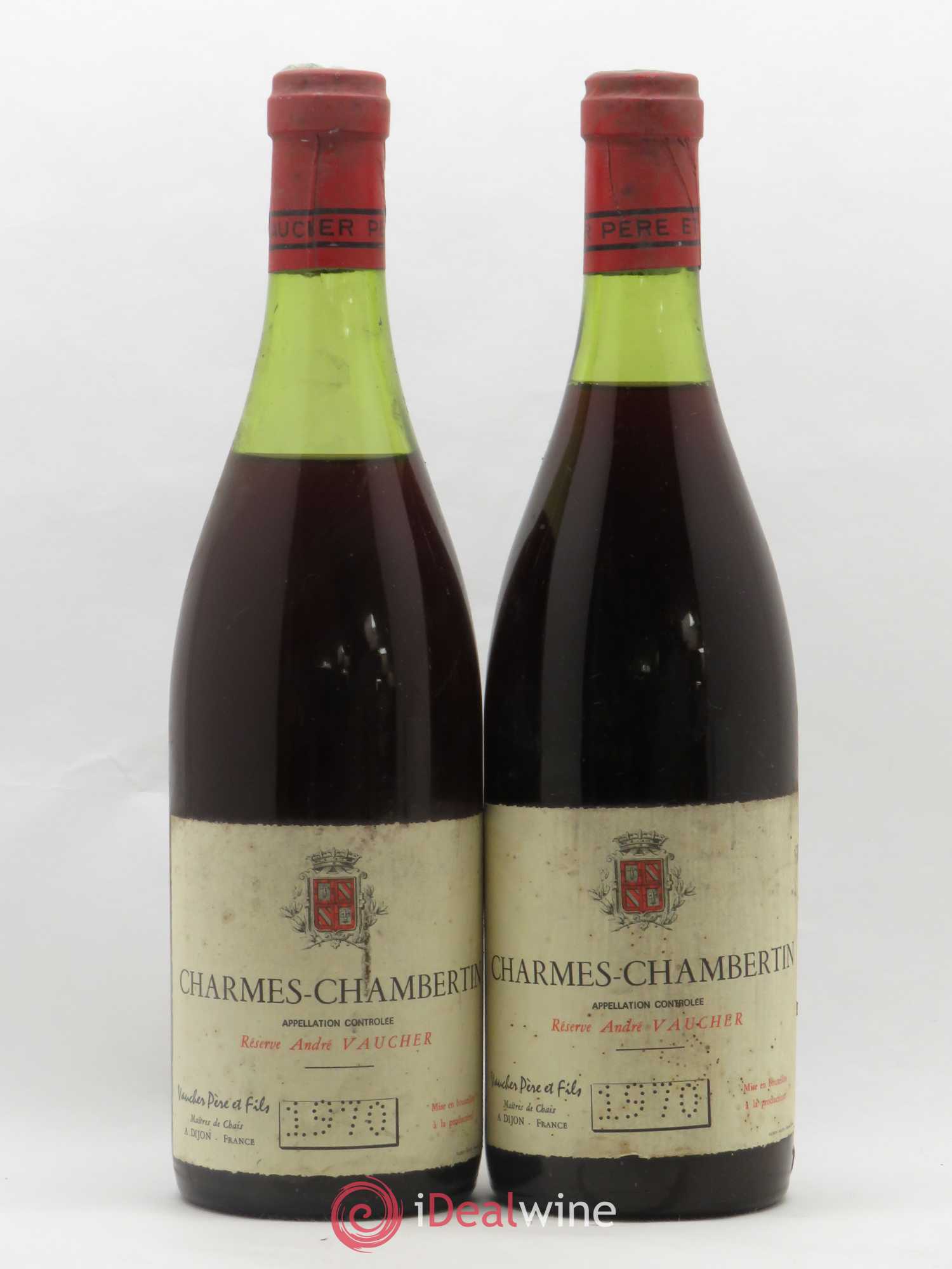 Charmes-Chambertin Grand Cru Vaucher Père et Fils 1970 - Lot de 2 bouteilles - 0
