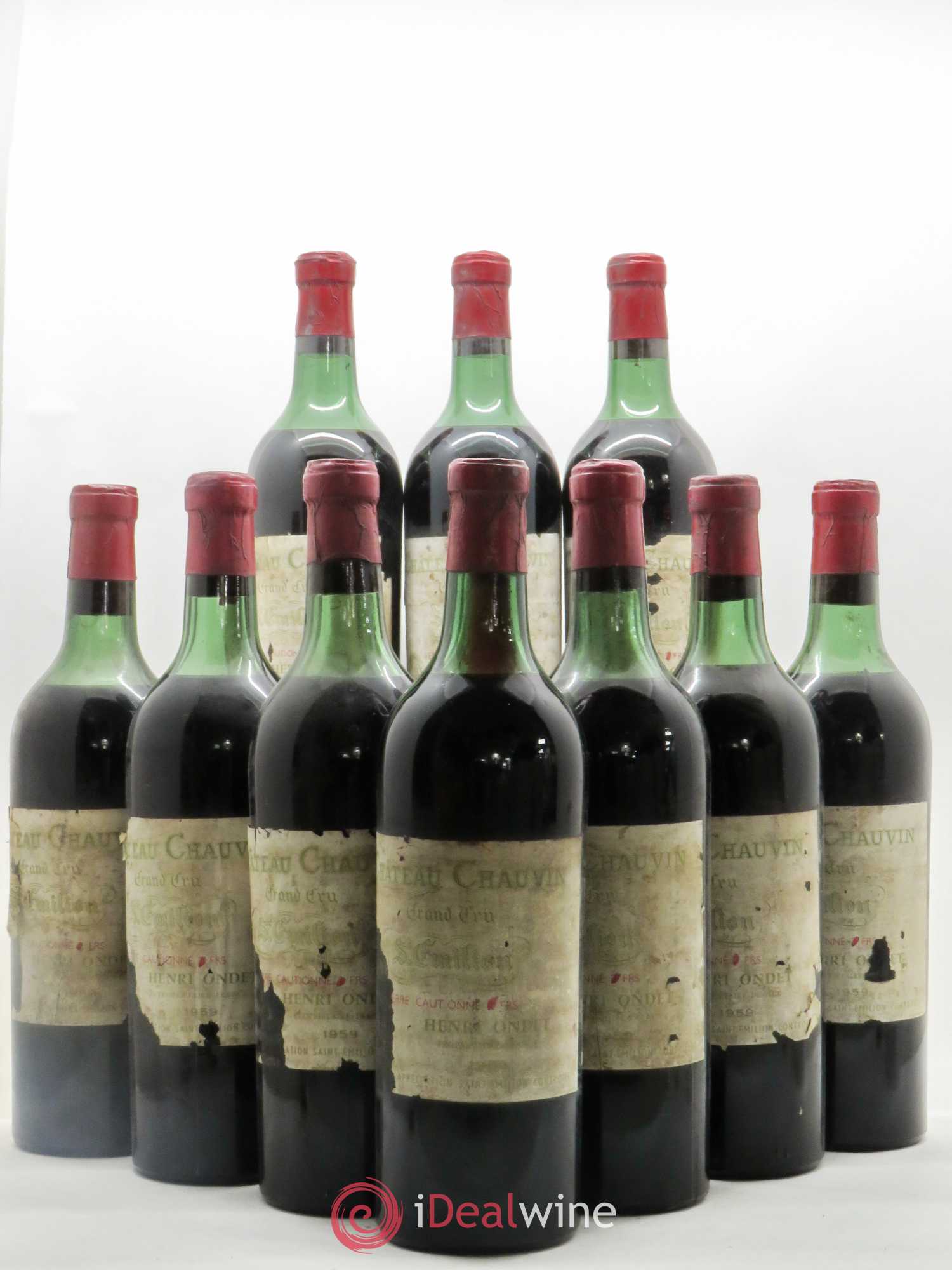 Château Chauvin Grand Cru Classé 1959 - Lot de 10 bouteilles - 0