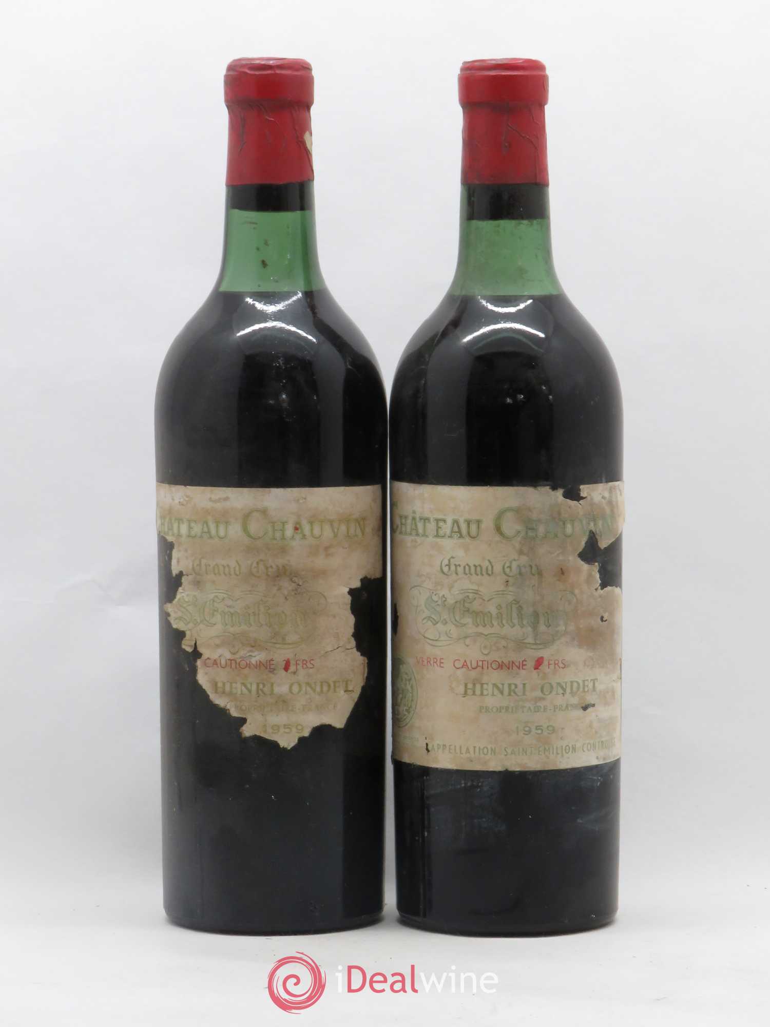 Château Chauvin Grand Cru Classé 1959 - Lot de 2 bouteilles - 0