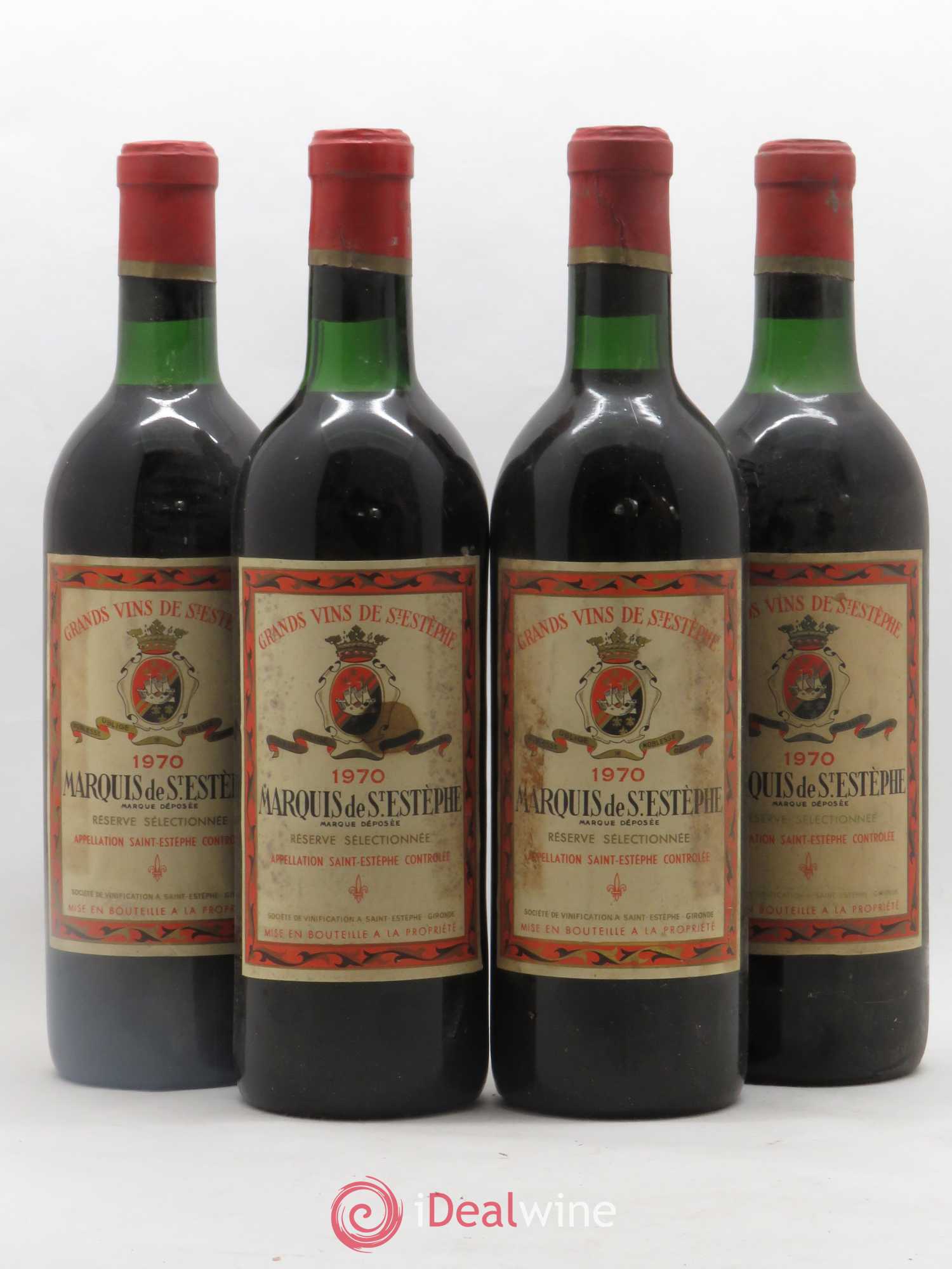 Marquis de Saint Estèphe 1970 - Lot de 4 bouteilles - 0