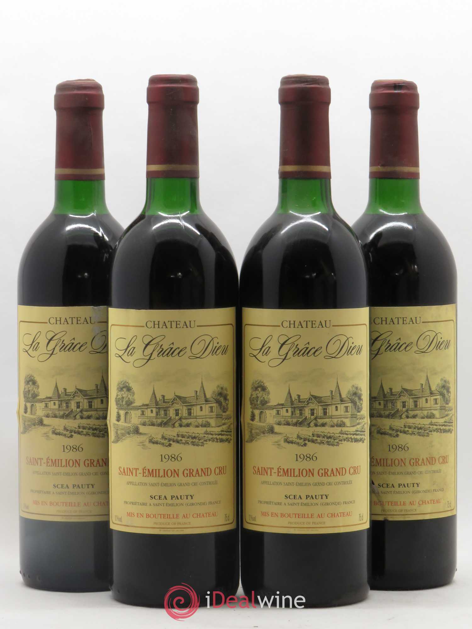 Château la Grâce Dieu 1986 - Lot de 4 bouteilles - 0