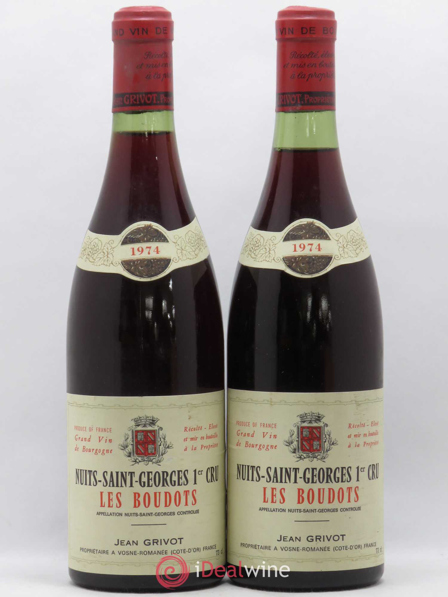 Nuits-Saint-Georges 1er Cru Aux Boudots Jean Grivot 1974 - Lot de 2 bouteilles - 0