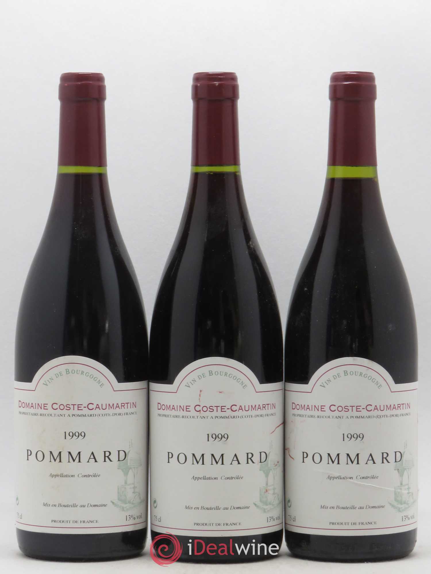 Pommard Coste-Caumartin 1999 - Lot de 3 bouteilles - 0