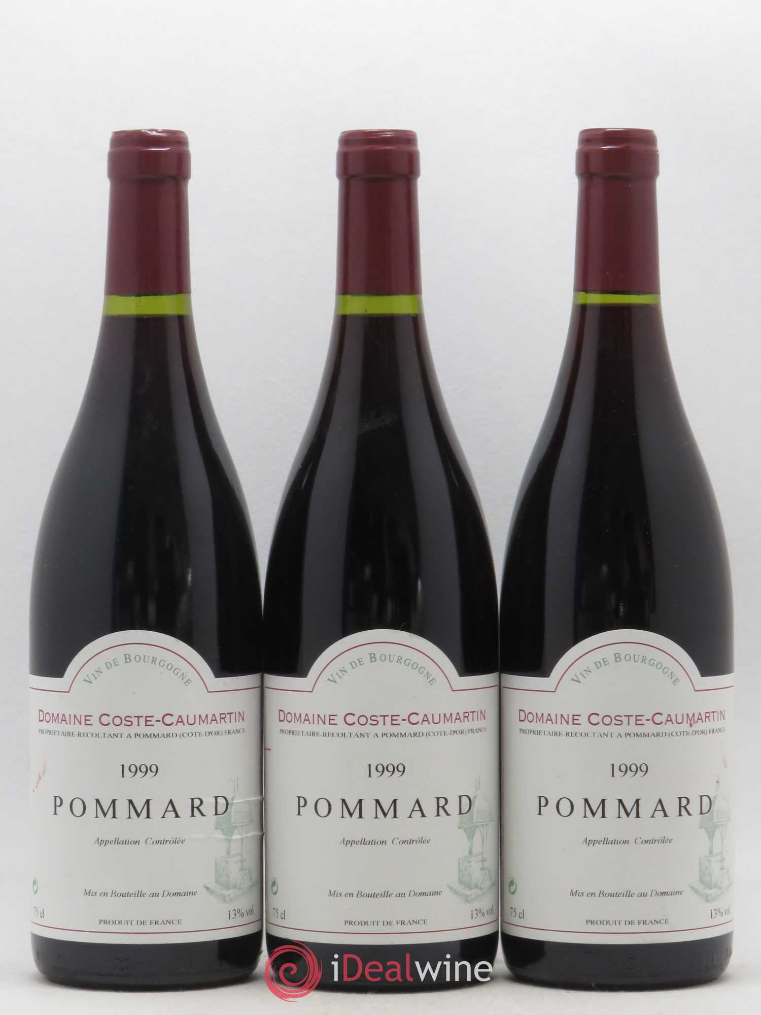 Pommard Coste-Caumartin 1999 - Lot de 3 bouteilles - 0